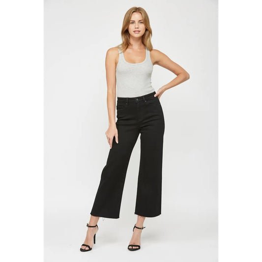 Black Wide Leg Mica Crop 🖤