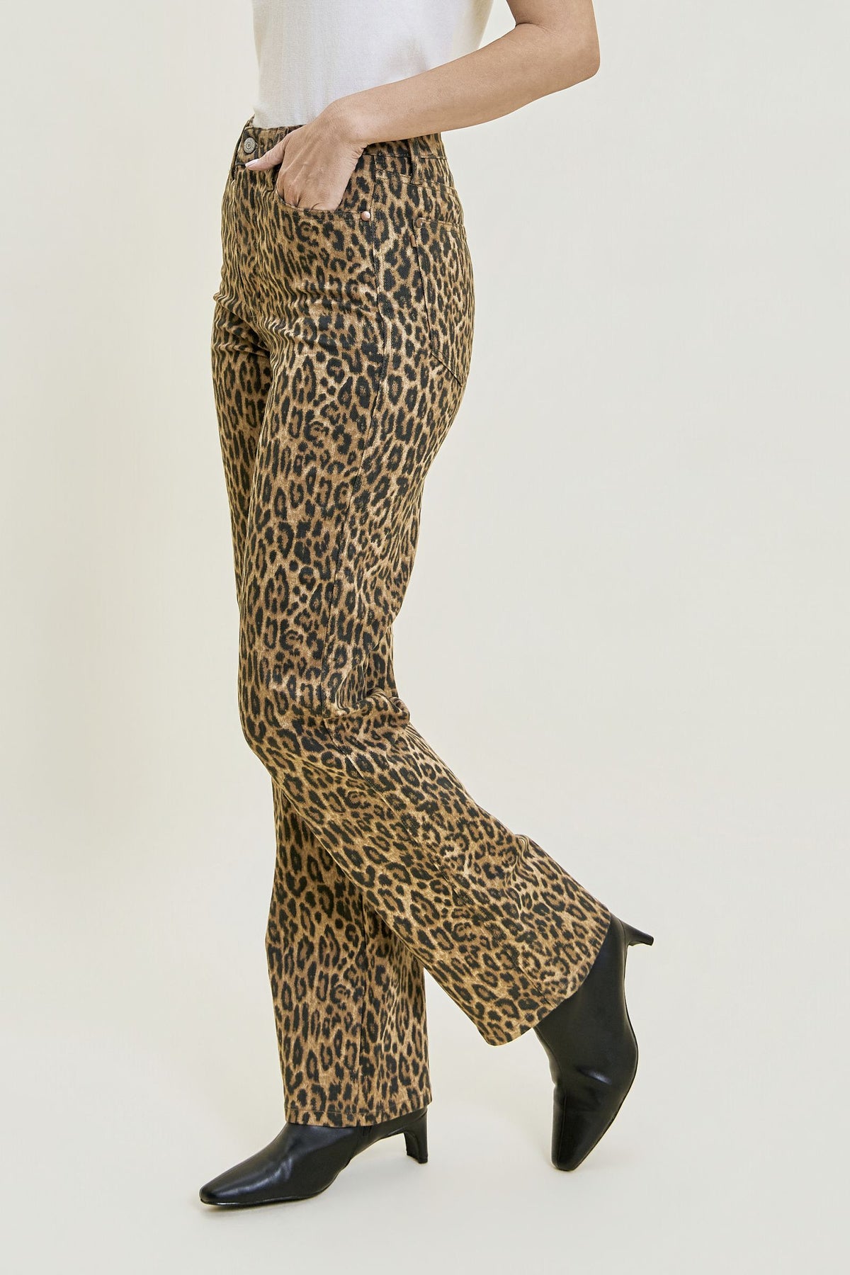 Leopard Tummy Control Classic Straight Judy Blue