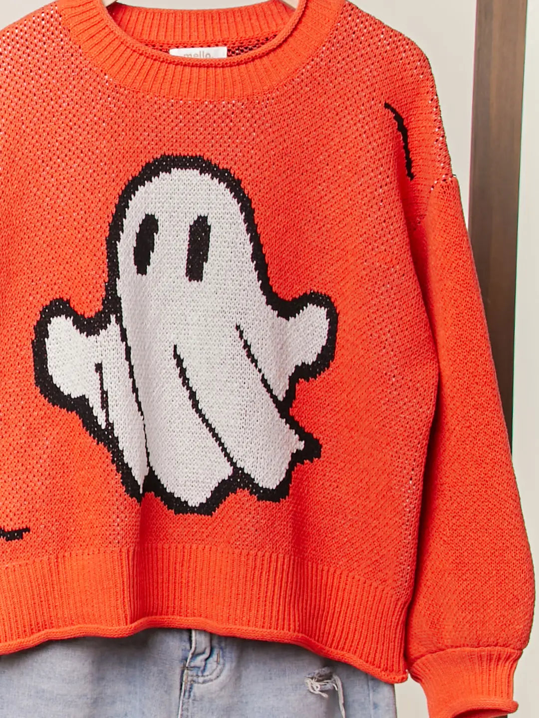 Halloween Spooky Face Ghost Knit 🧡