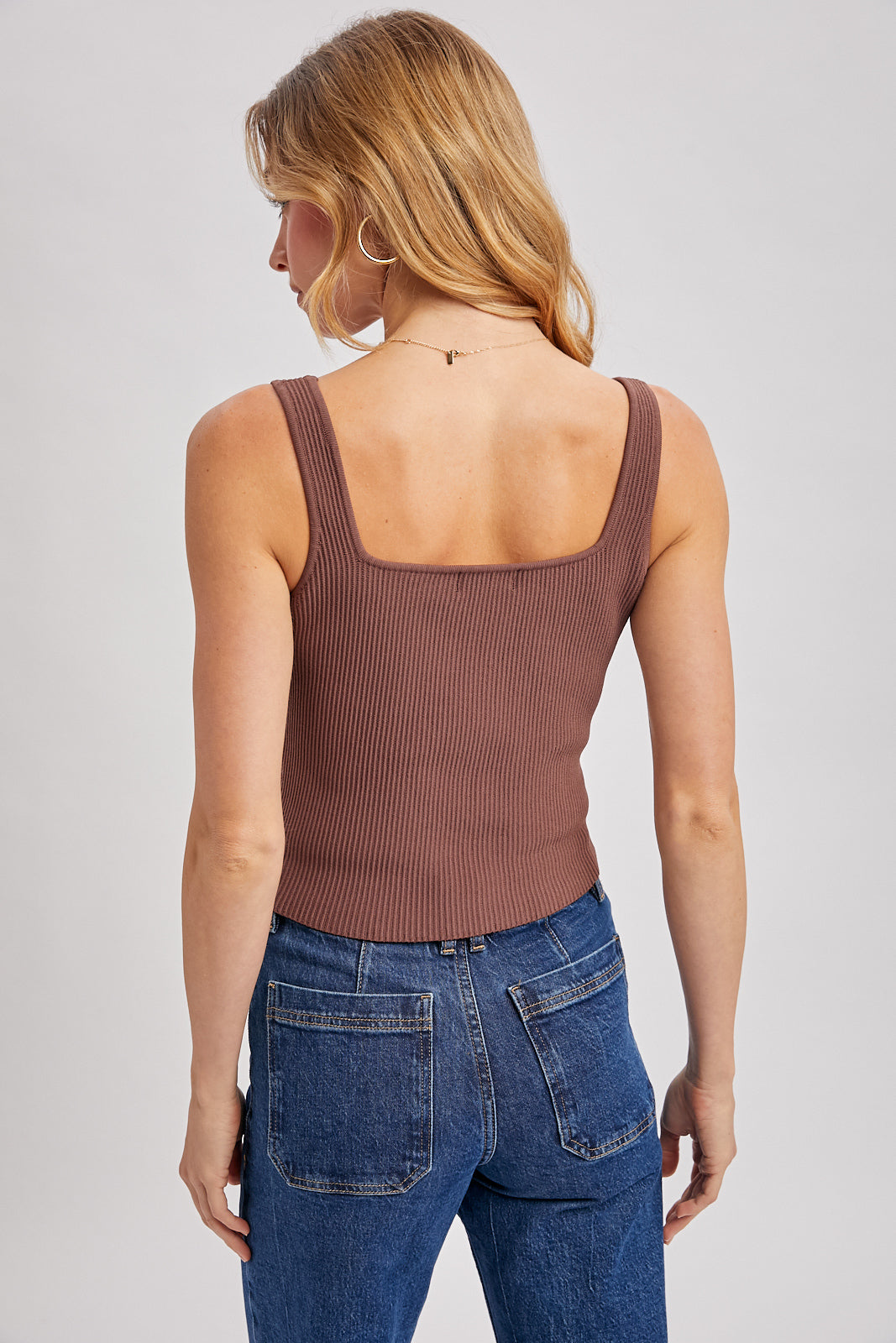 Sweetheart Neck Tank (Mocha)