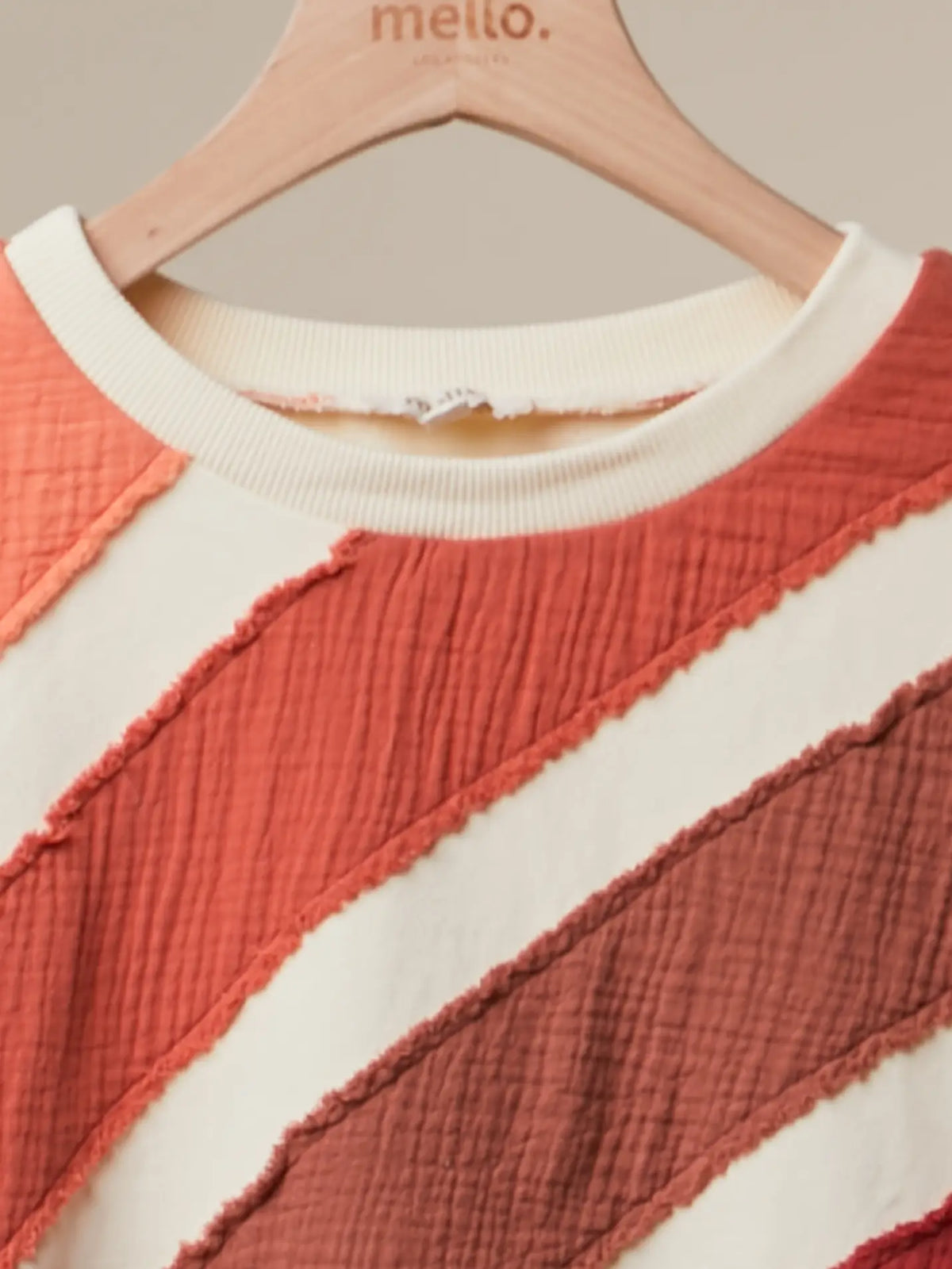 Colorblock Textured Stripe Pullover Top 🧡