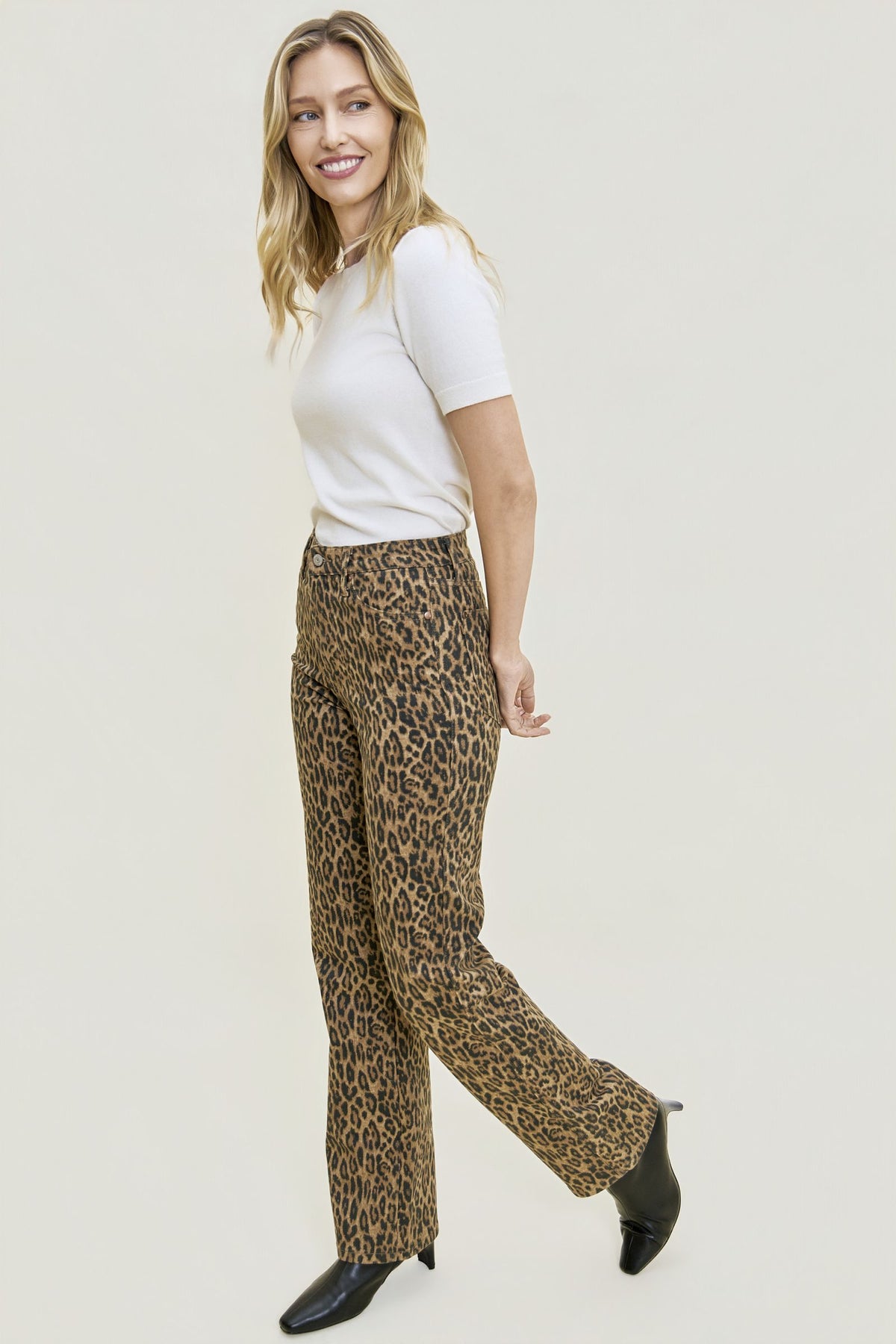 Leopard Tummy Control Classic Straight Judy Blue