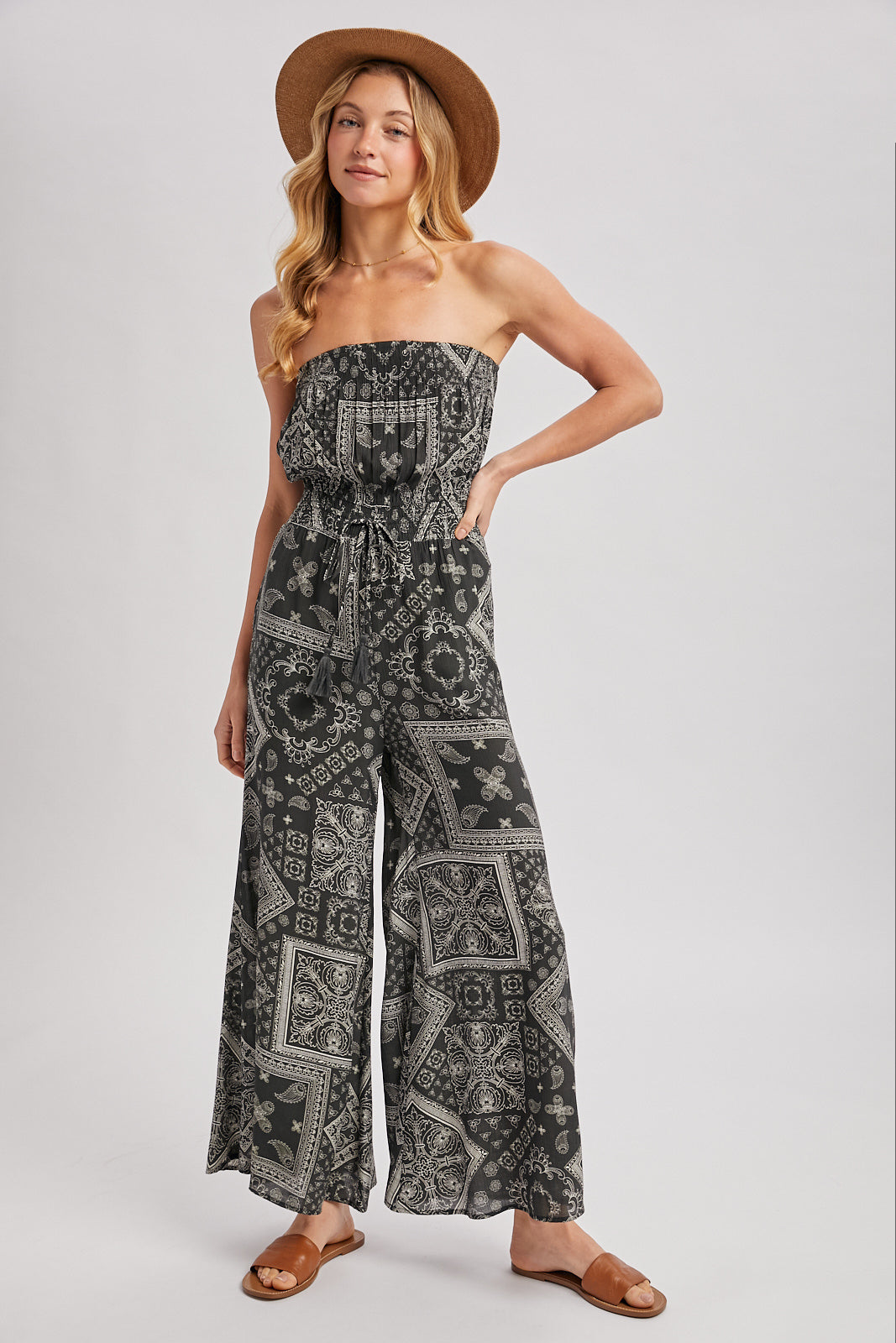 Border Print Jumpsuit