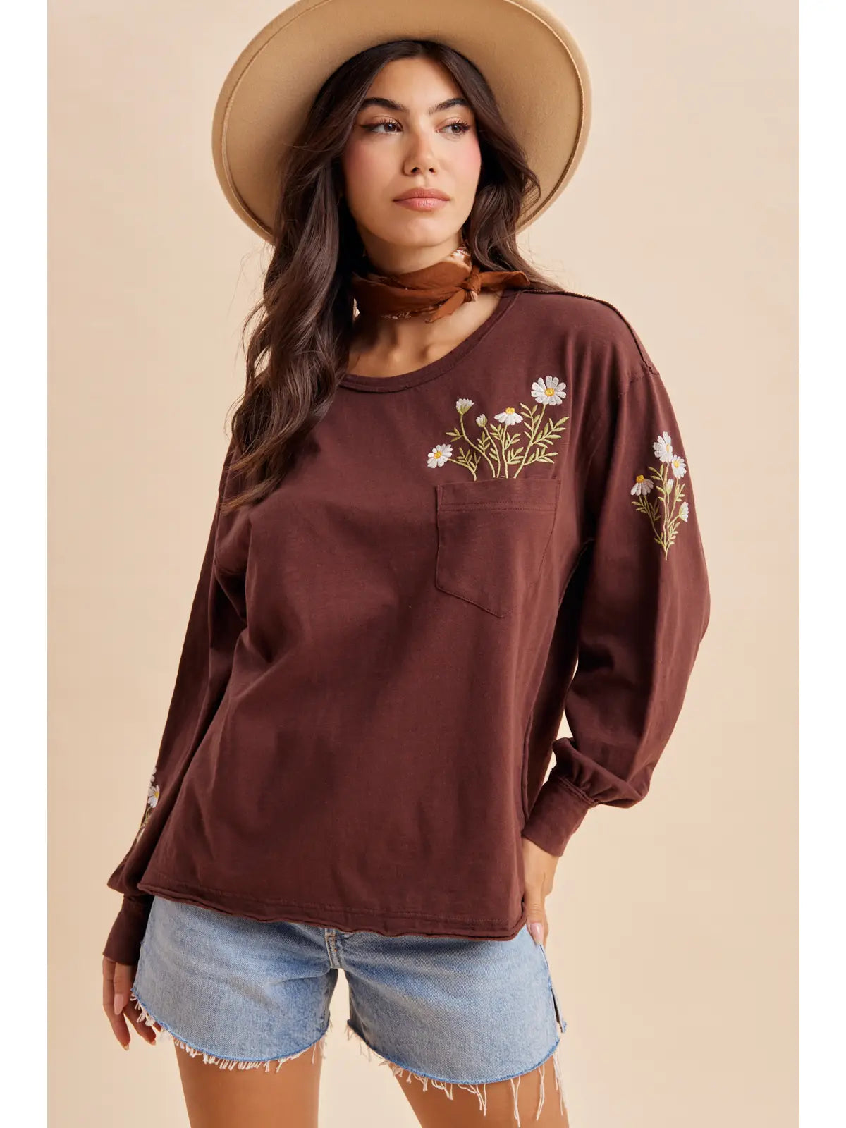Embroidered Long Sleeve Pullover