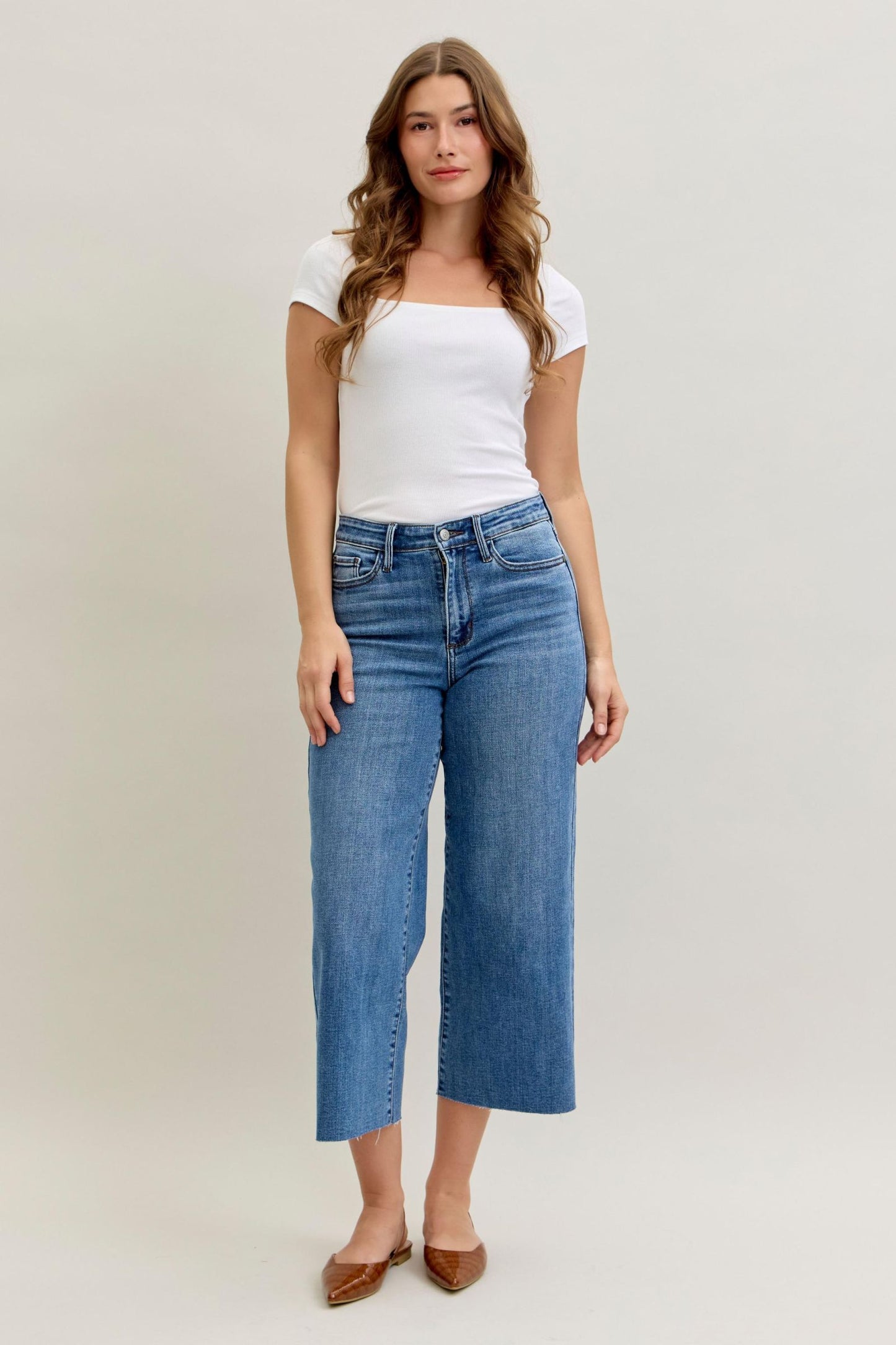 Wide Crop Classic Raw Hem Judy Blue