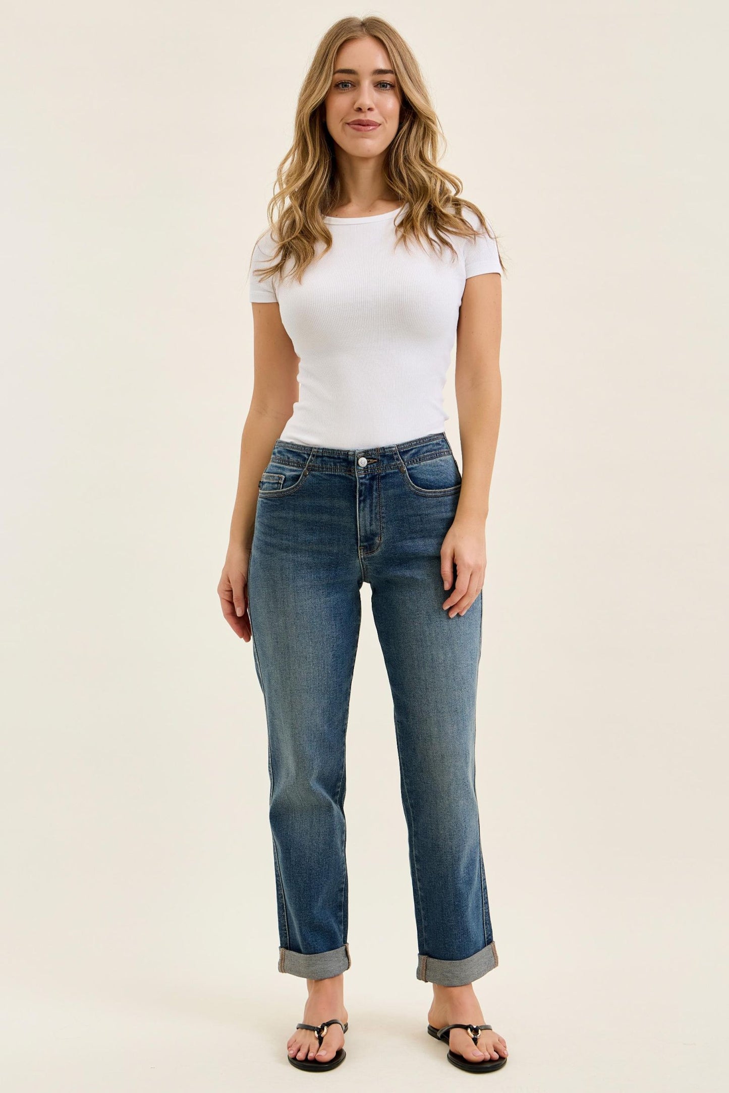 Boyfriend w/ Adjustable Back Tab + Hollywood WB Judy Blue