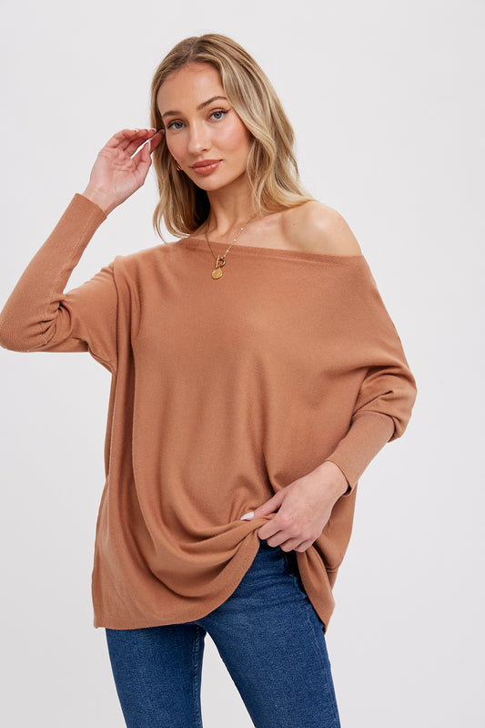 Flowy Boatneck Dolman Tunic 🤎