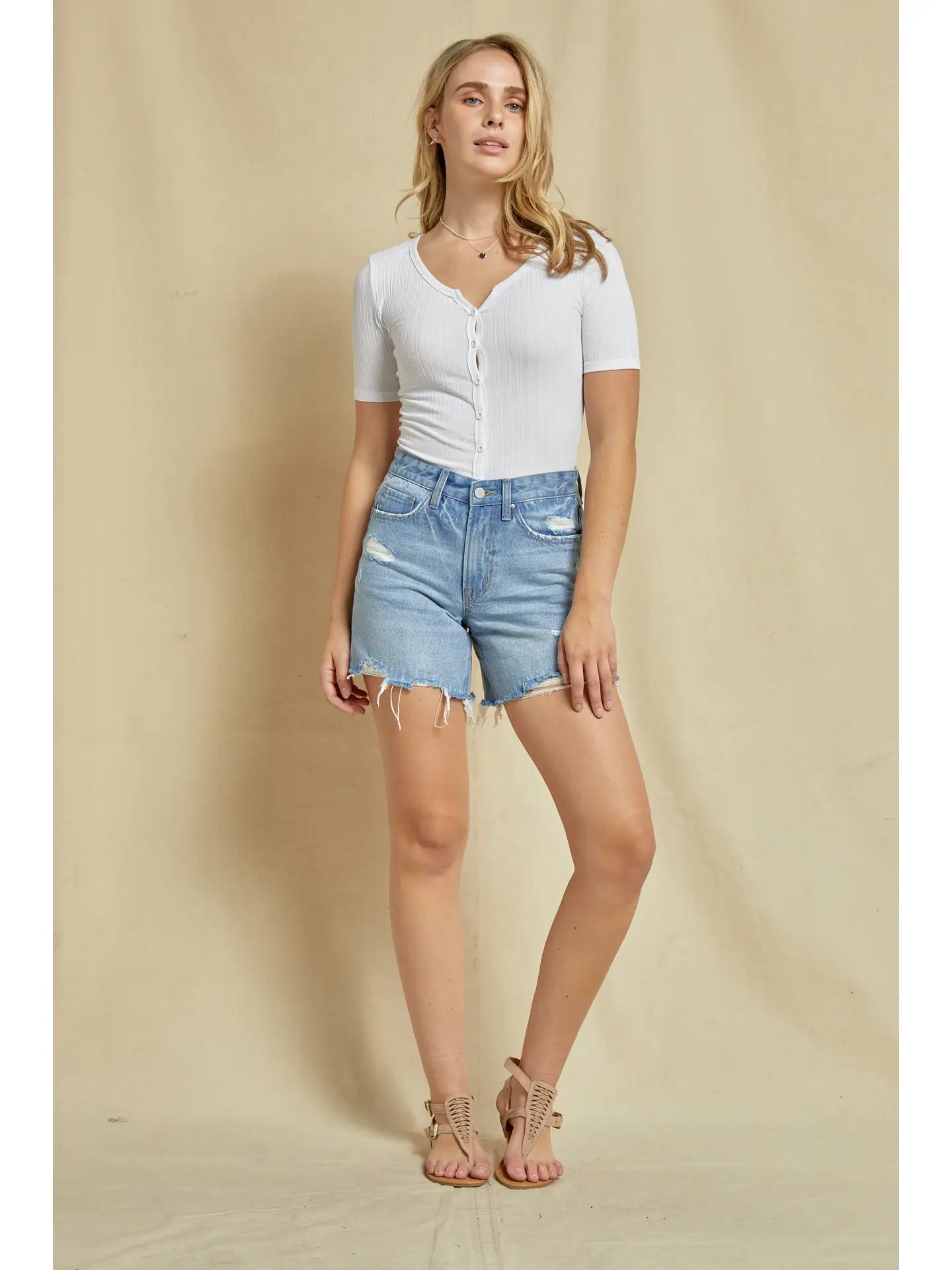 Mica Boyfriend Midi Shorts