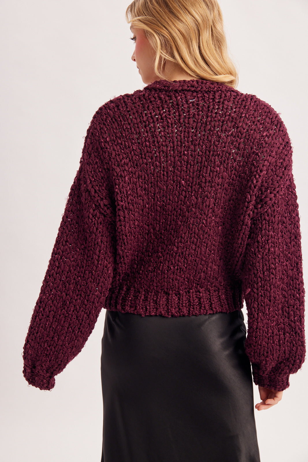 Button Down Marled Boucle Cardigan