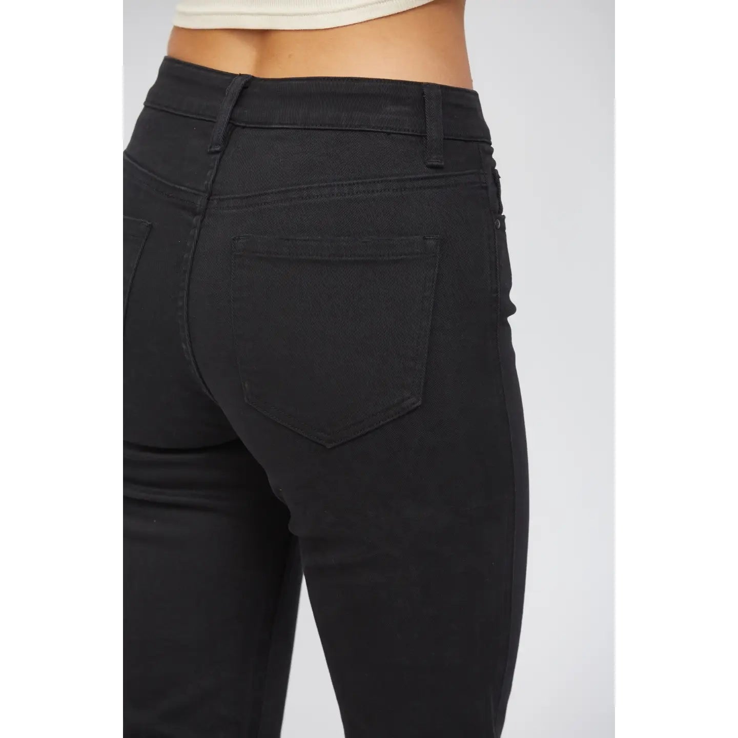 High Rise Crop Flare with Uneven Hem Mica 🖤