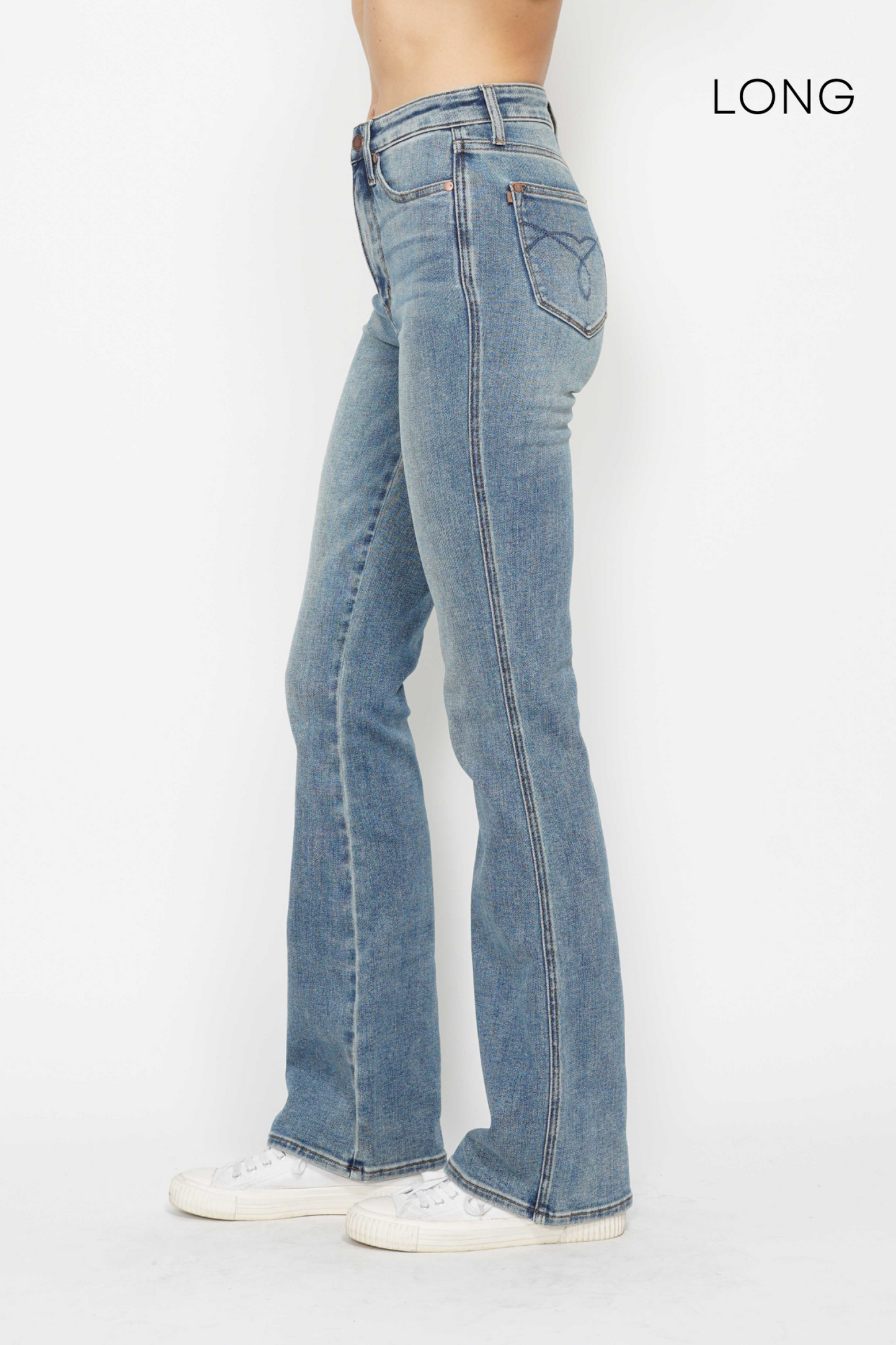 Tummy Control Long Inseam Embroidered Bootcut Judy Blue *runs small, size up