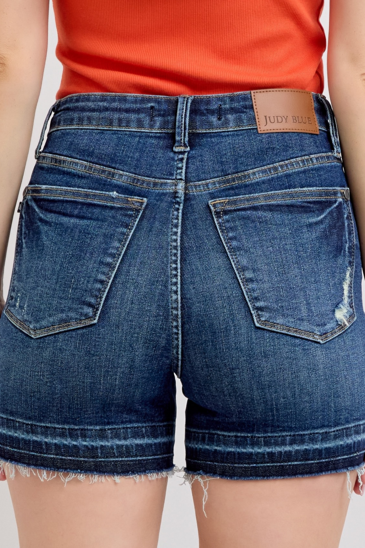 Tummy Control Destroy Release Hem Judy Blue Shorts