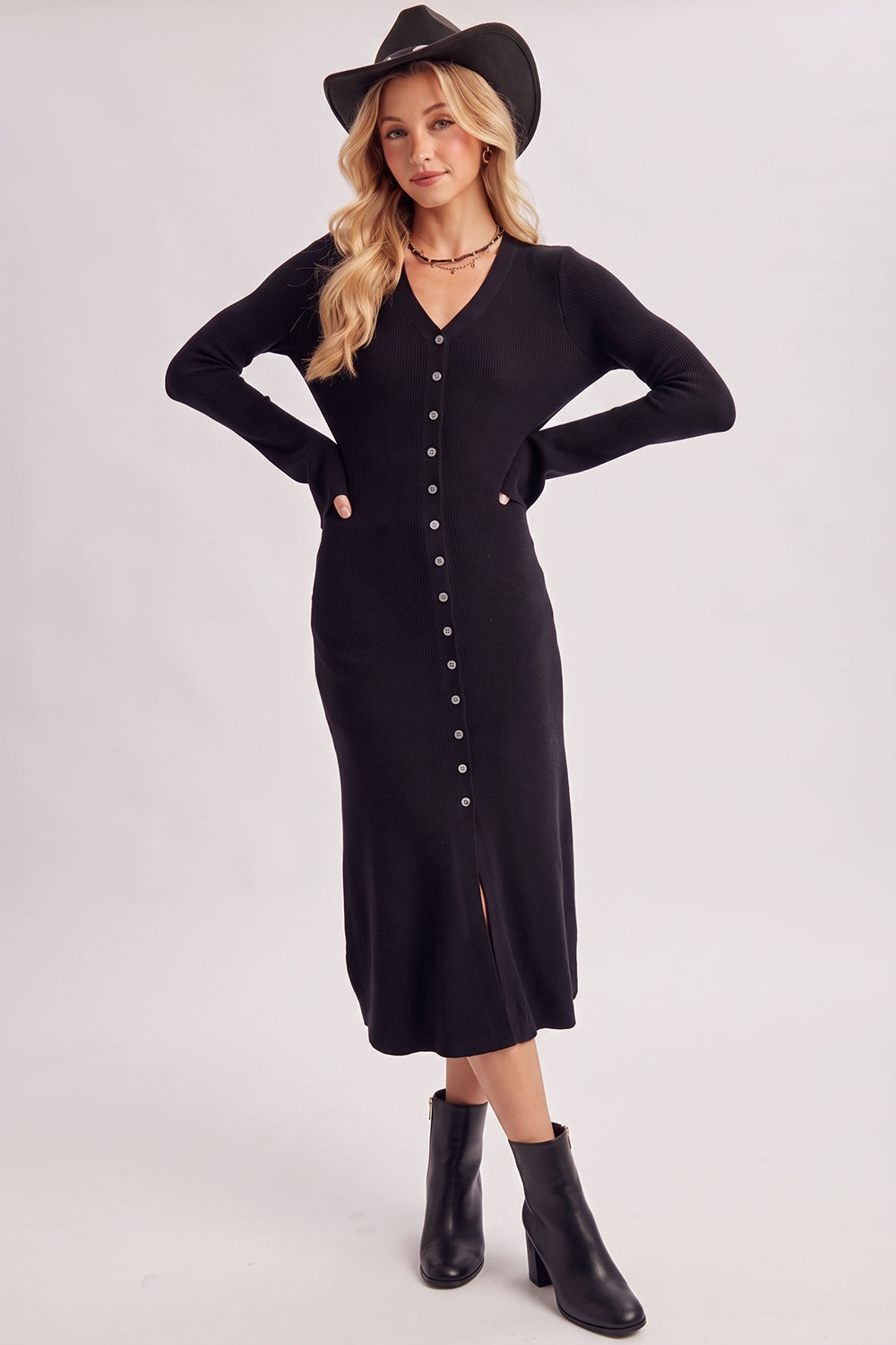 Signature Cardigan Dress ✨(Black)