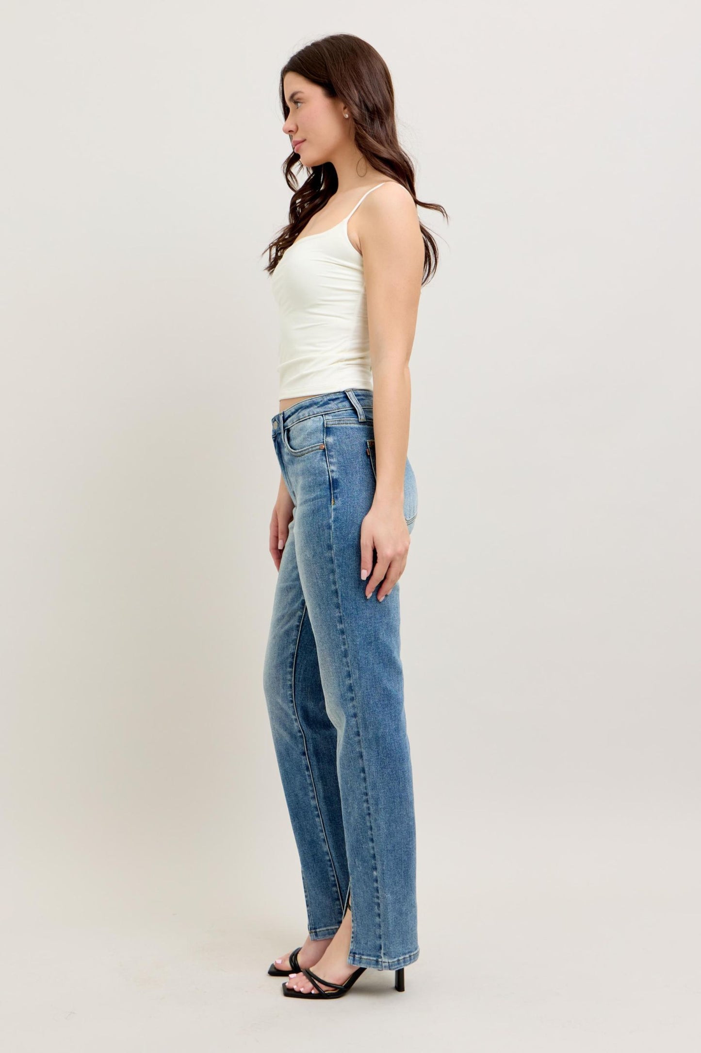 Vintage Wash Front Seam & Slit Straight Judy Blue