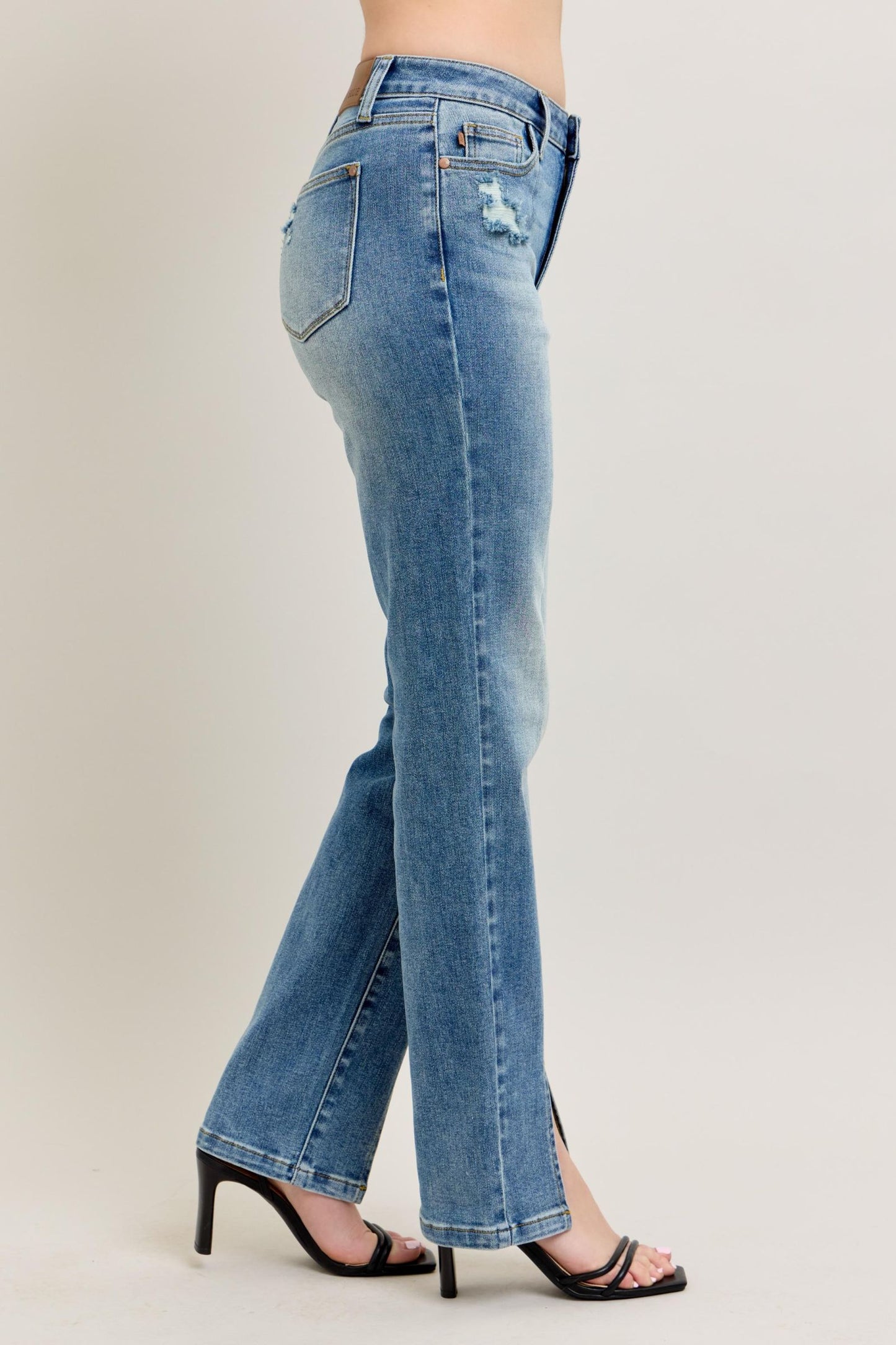 Vintage Wash Front Seam & Slit Straight Judy Blue