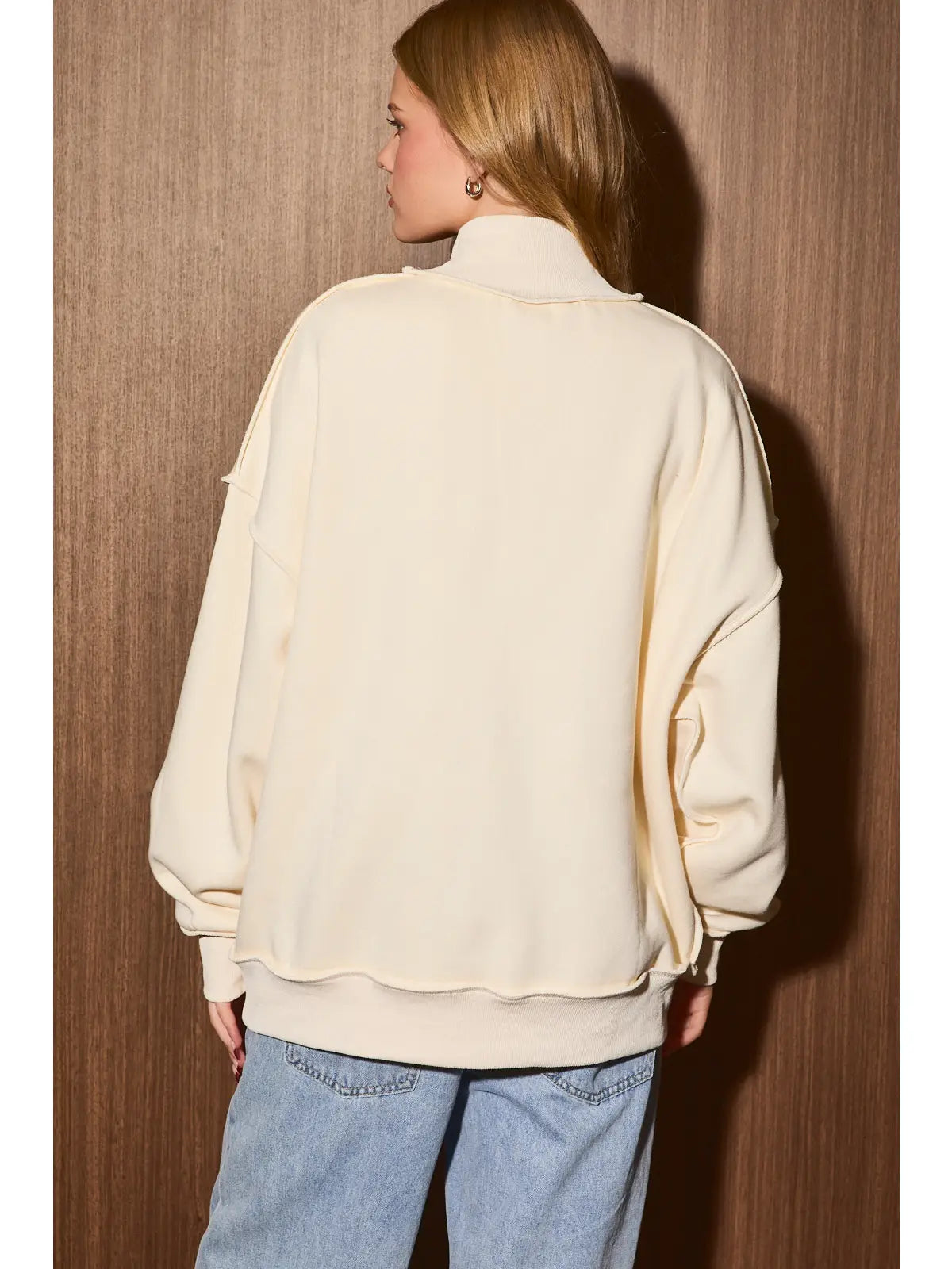 Blessed Graphic Mock Neck Oversized Sweatshirt 🤍