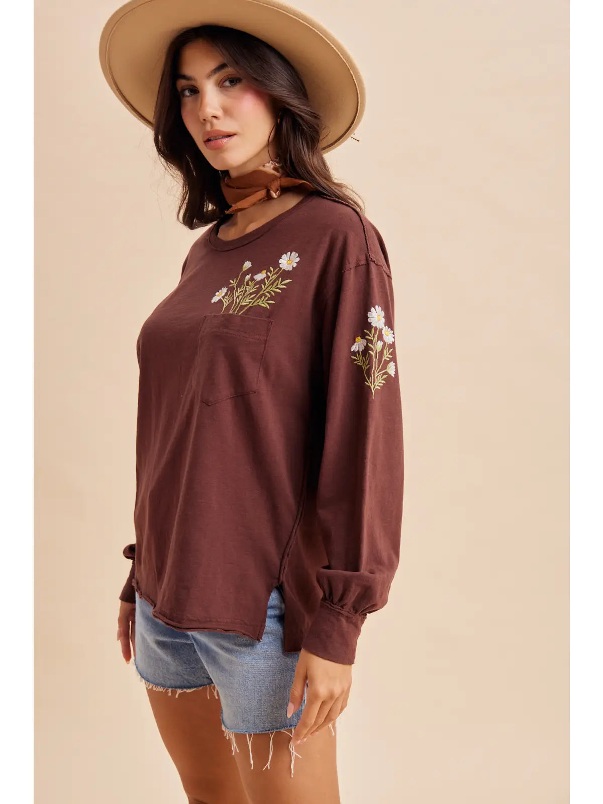 Embroidered Long Sleeve Pullover