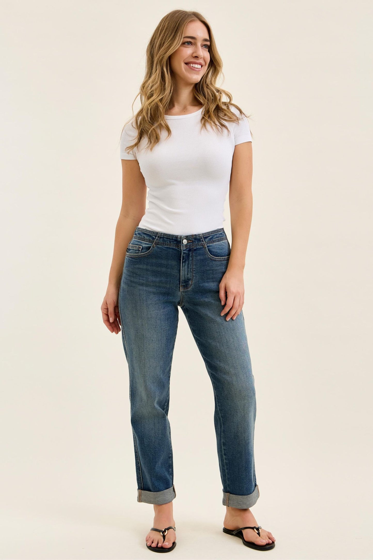 Boyfriend w/ Adjustable Back Tab + Hollywood WB Judy Blue