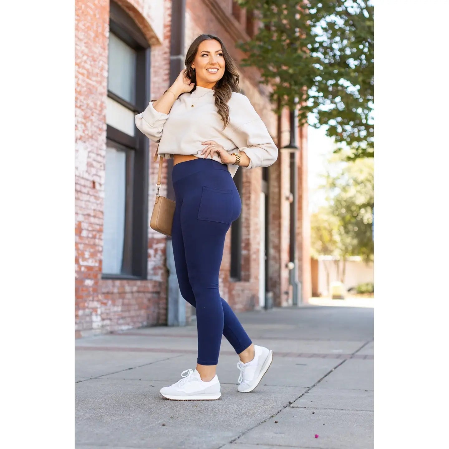 Navy Full-Length with Pocket Leggings