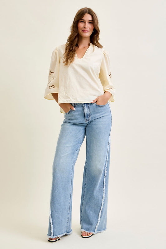 Retro Wide w/ Raw Twisted Outseam Judy Blue