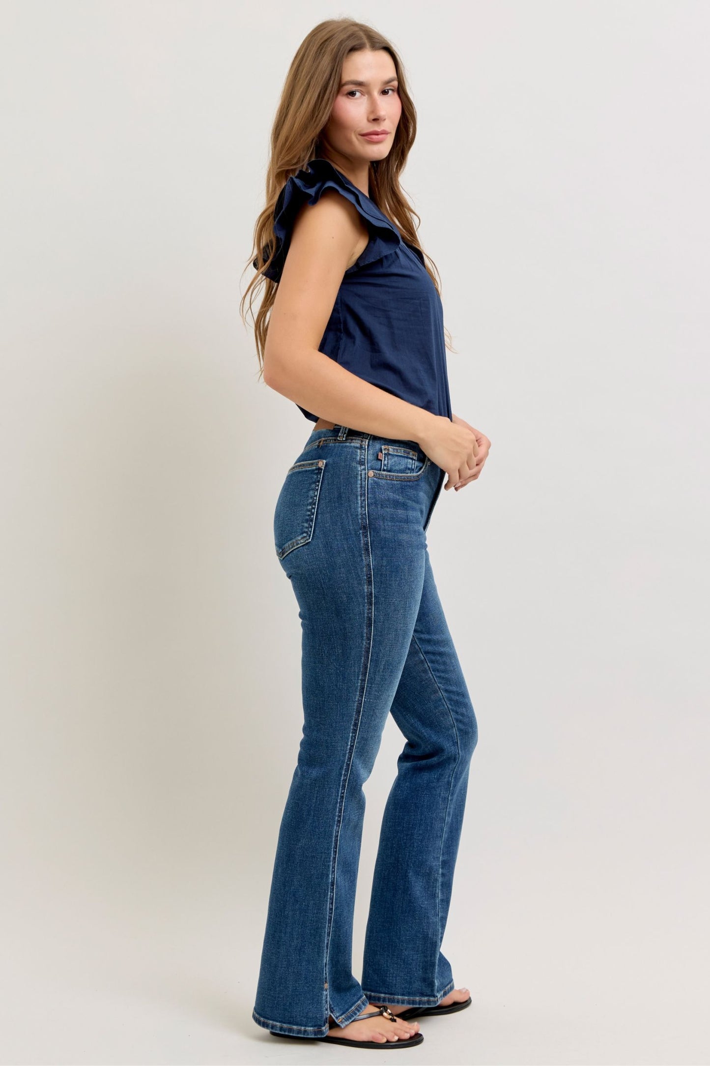 Bootcut Cell Phone Back Pkt & SLIT Judy Blue