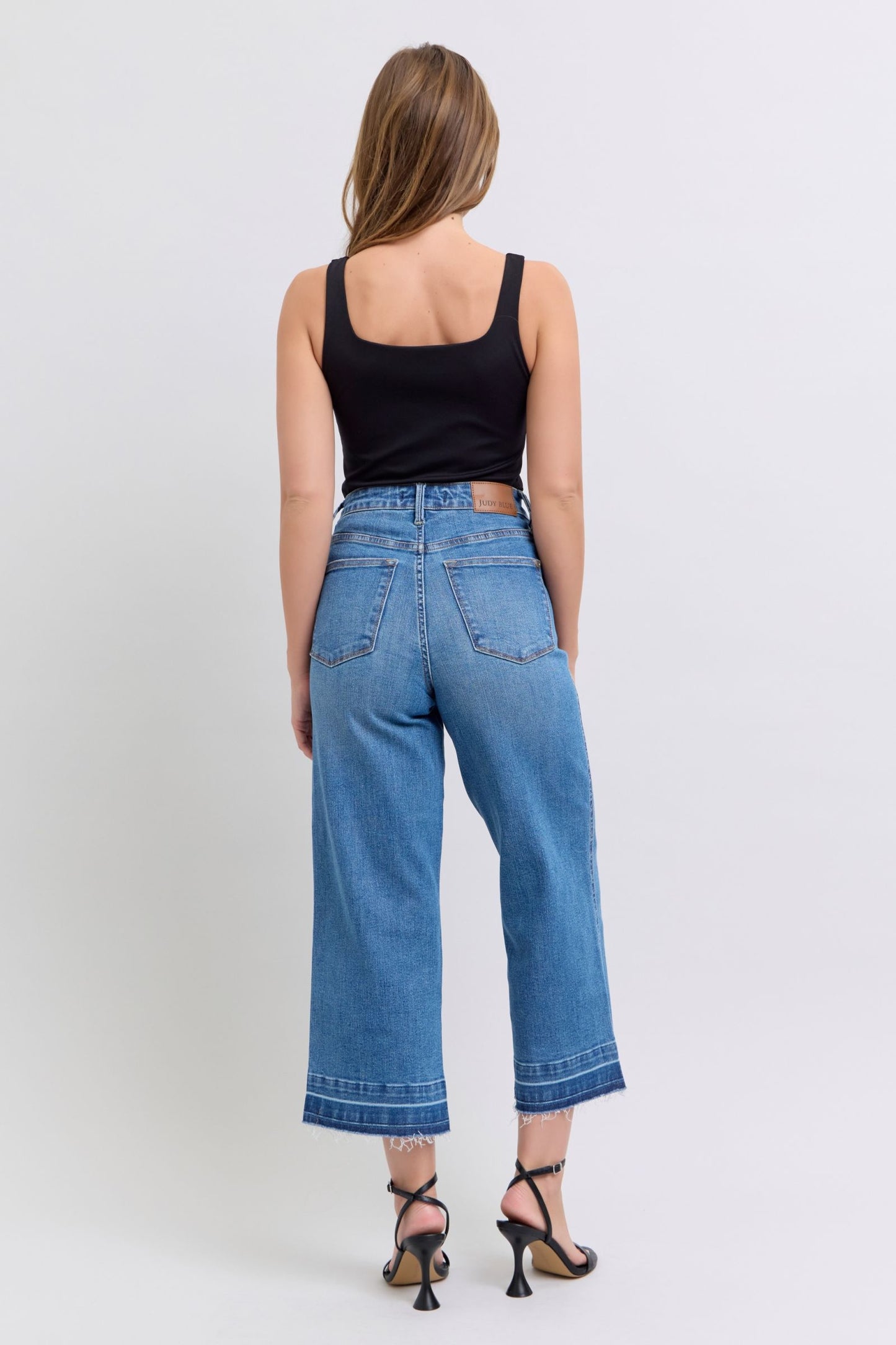 Tummy Control Release Hem Crop Wide Judy Blue