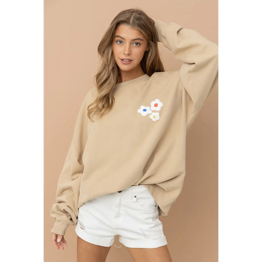 French Terry Graphic Pullover Sweatshirt 🤎