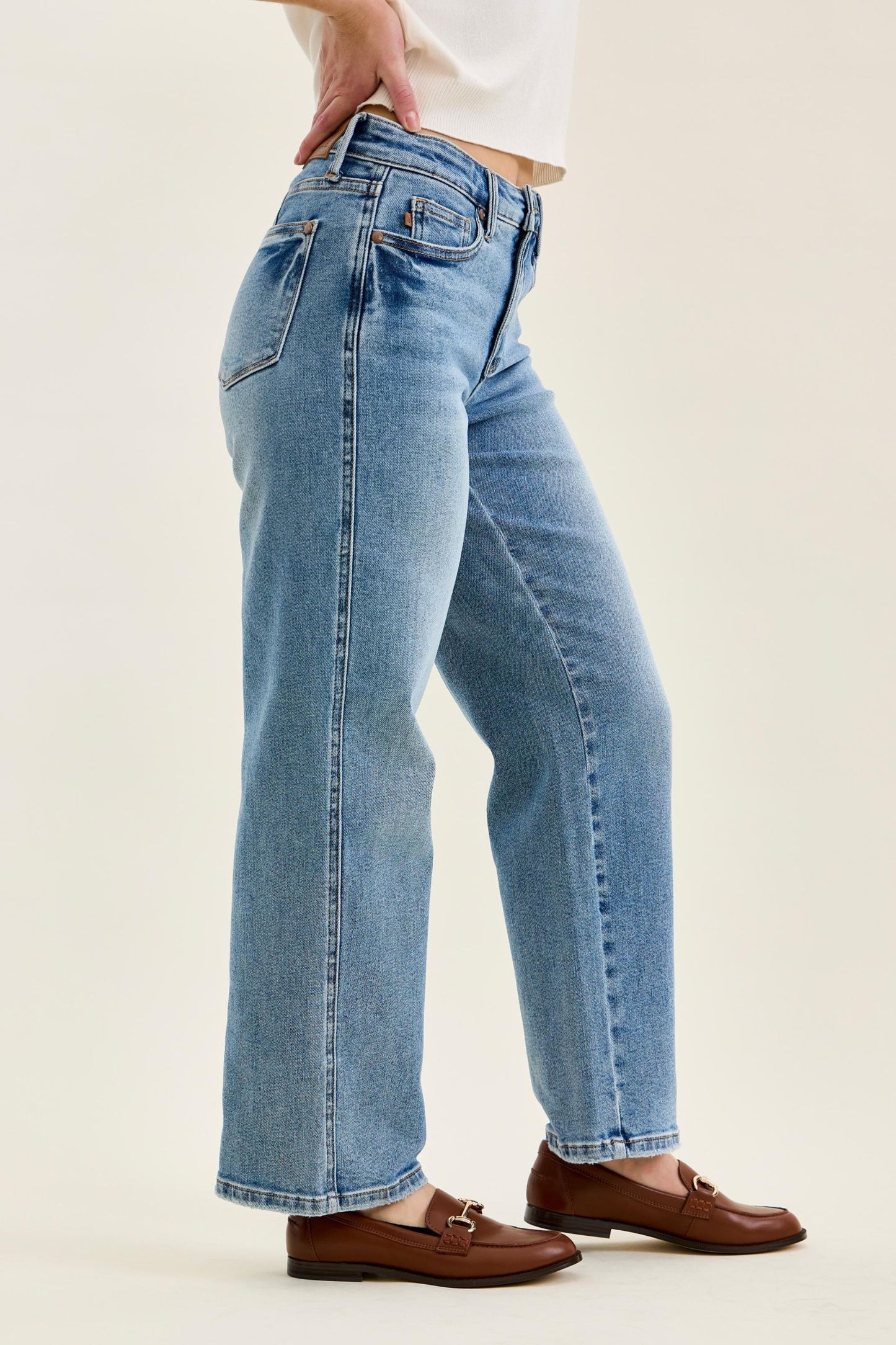 Petite Tummy Control Vintage Wash Straight Judy Blue