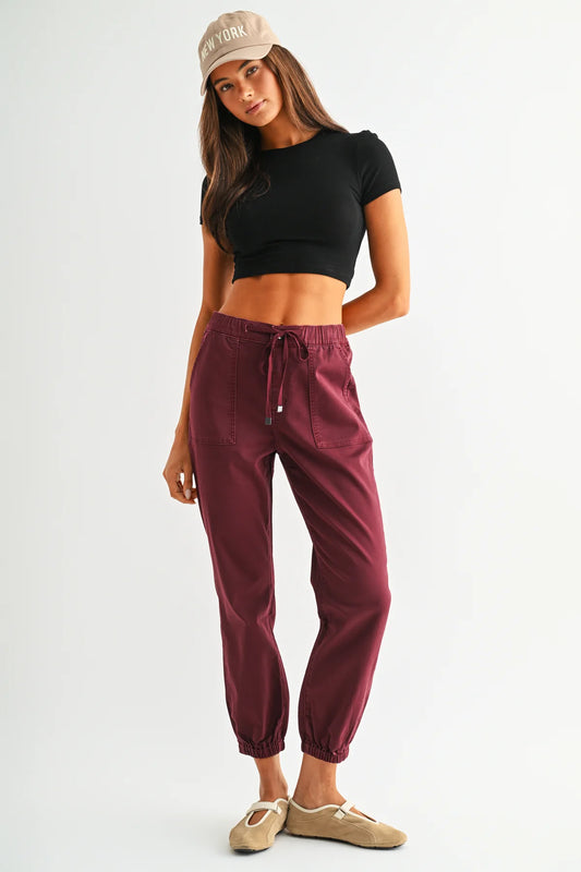 Mica High Rise Jogger Crop (Wine)
