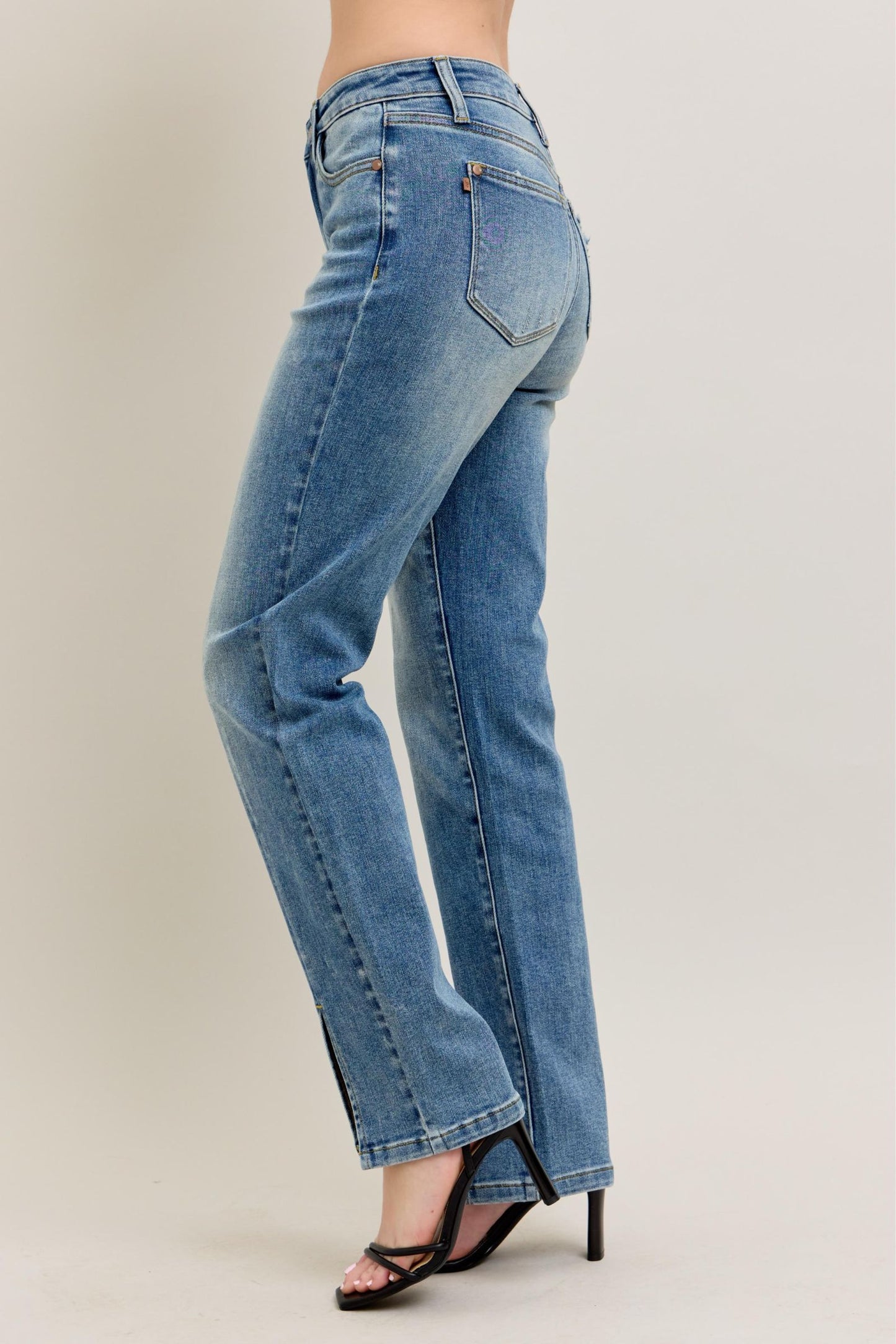 Vintage Wash Front Seam & Slit Straight Judy Blue