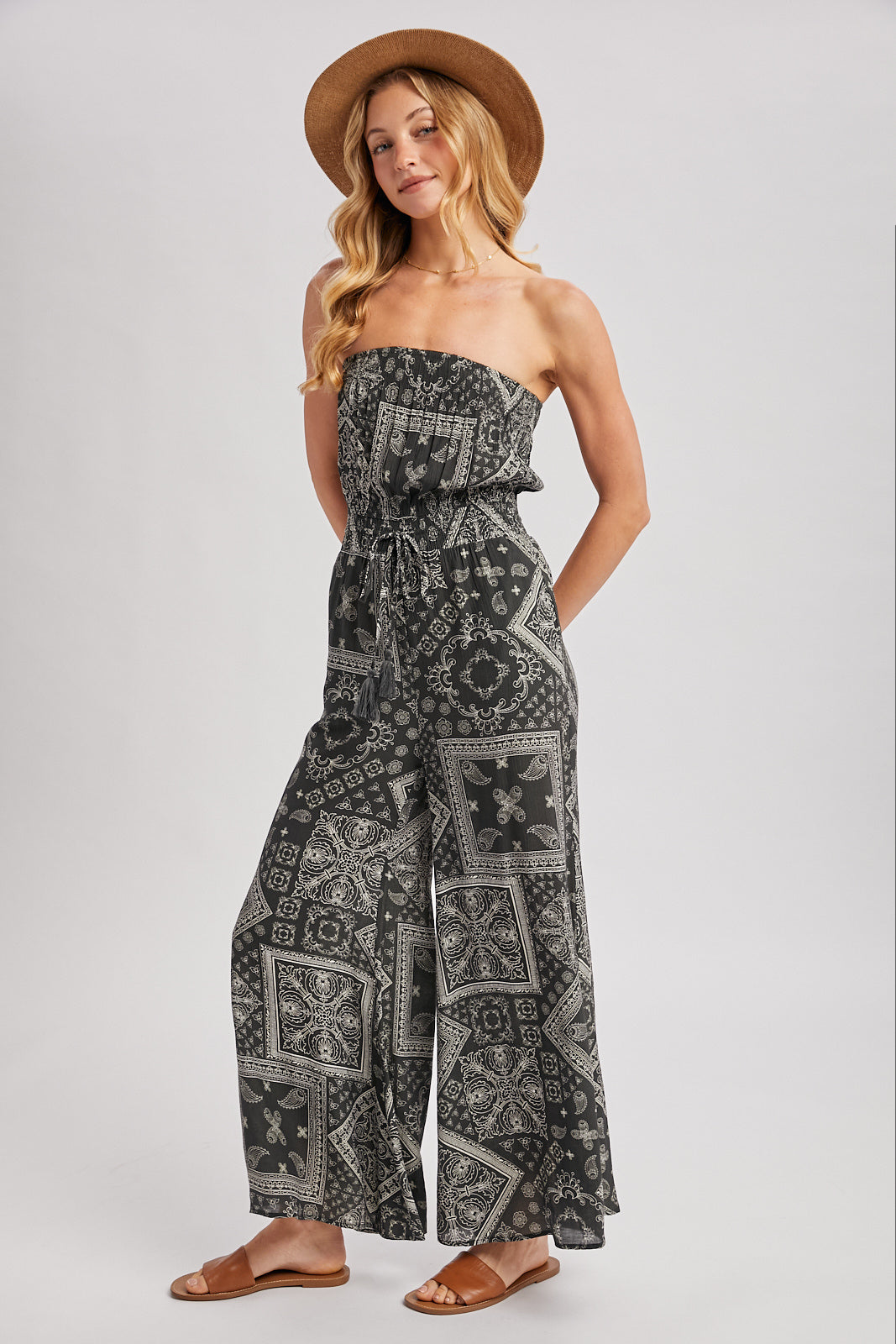 Border Print Jumpsuit