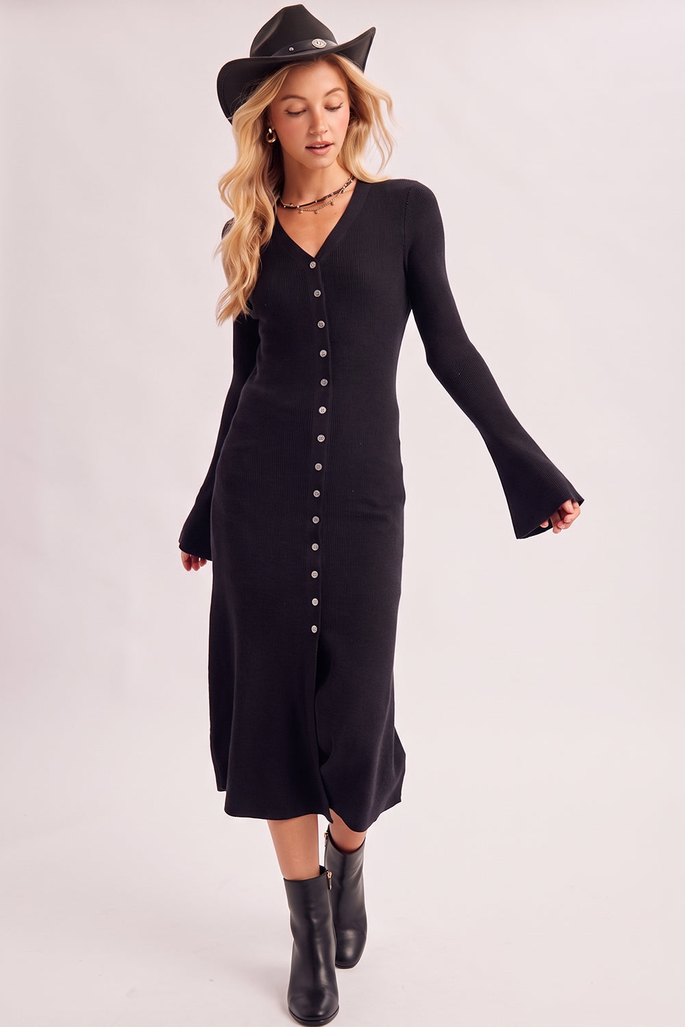 Signature Cardigan Dress ✨(Black)