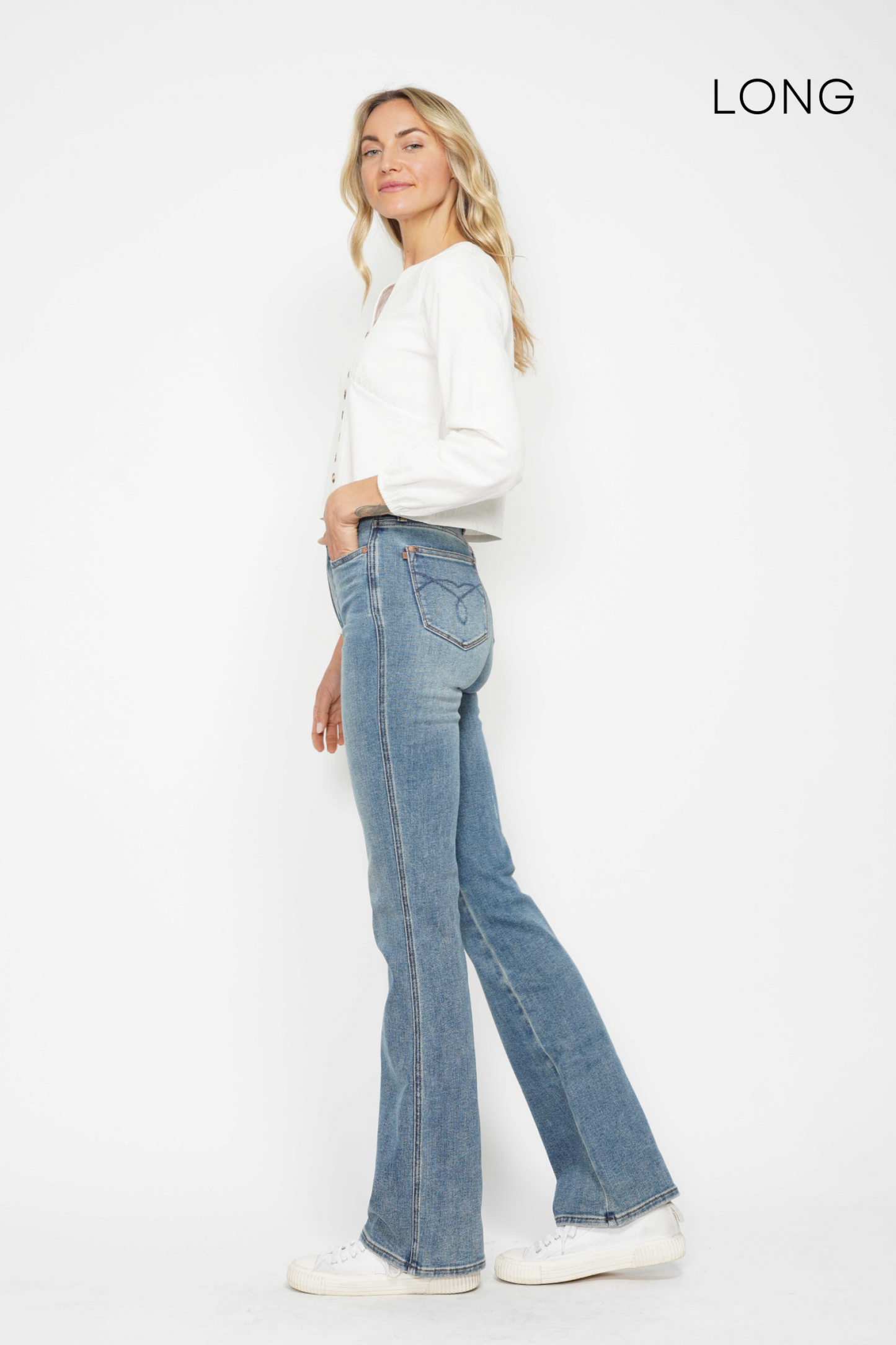 Tummy Control Long Inseam Embroidered Bootcut Judy Blue *runs small, size up