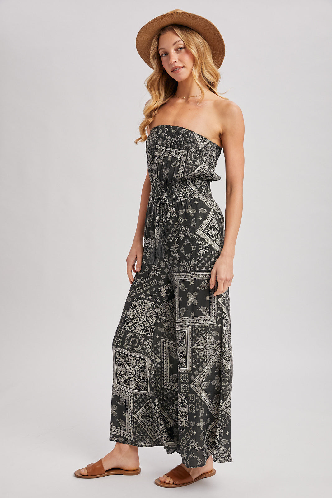 Border Print Jumpsuit