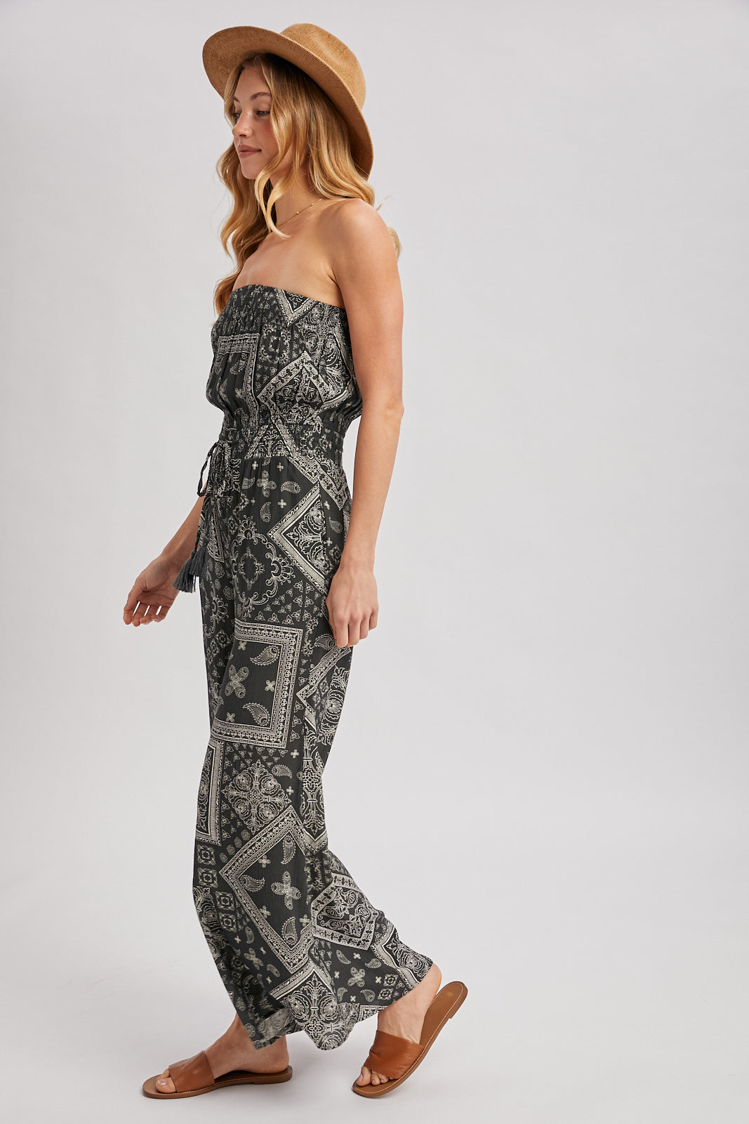 Border Print Jumpsuit