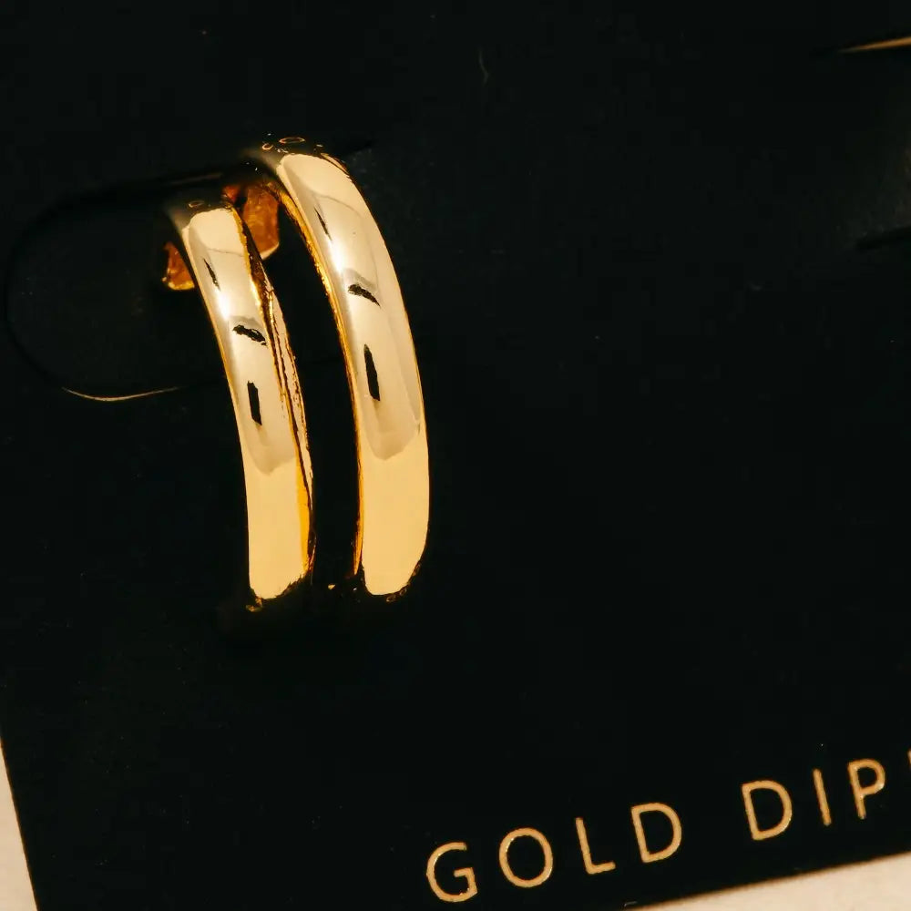 Gold Dipped Double Layered Hoop Earrings