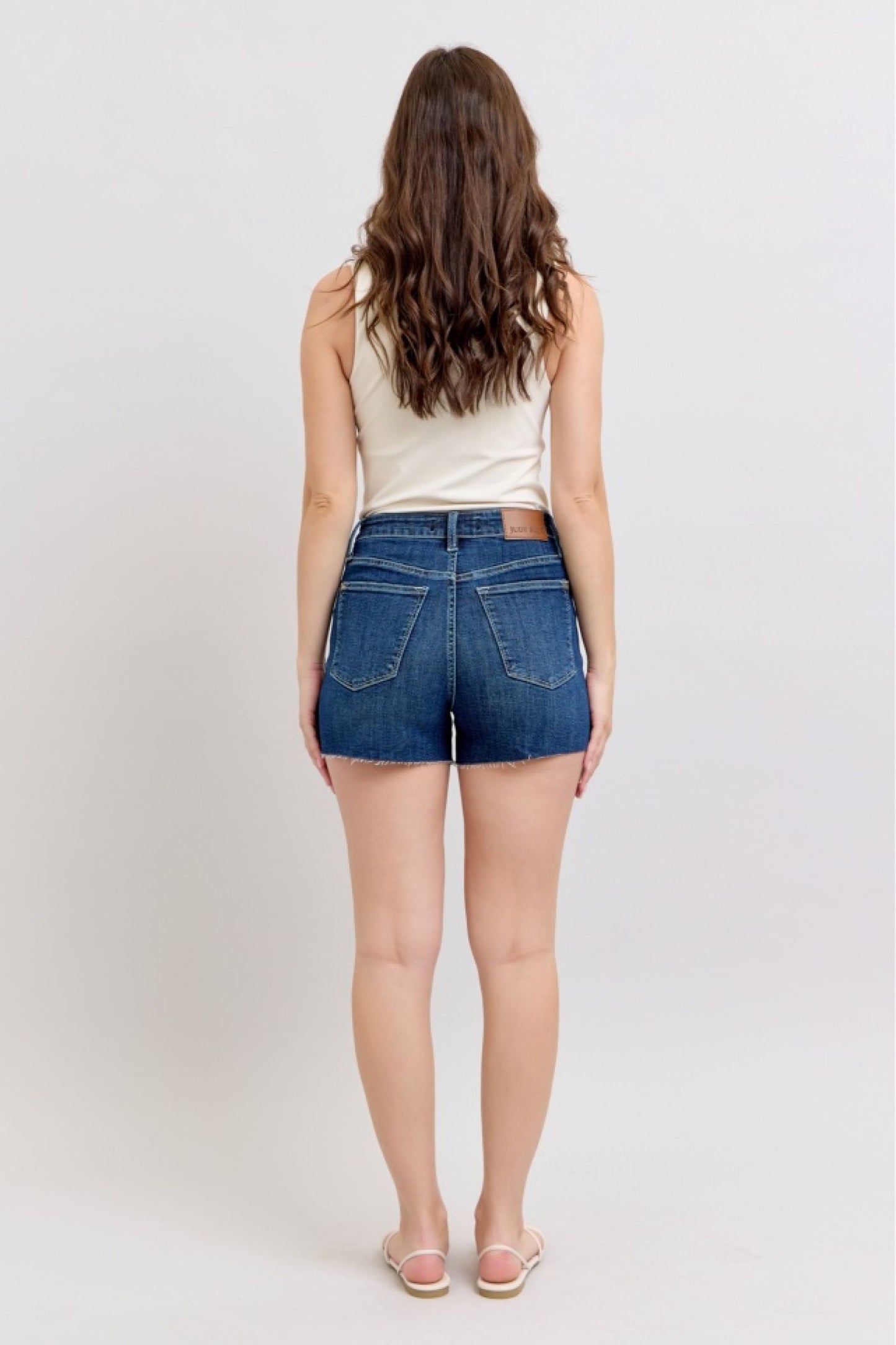 High Waist Criss Cross Waistband Judy Blue Shorts