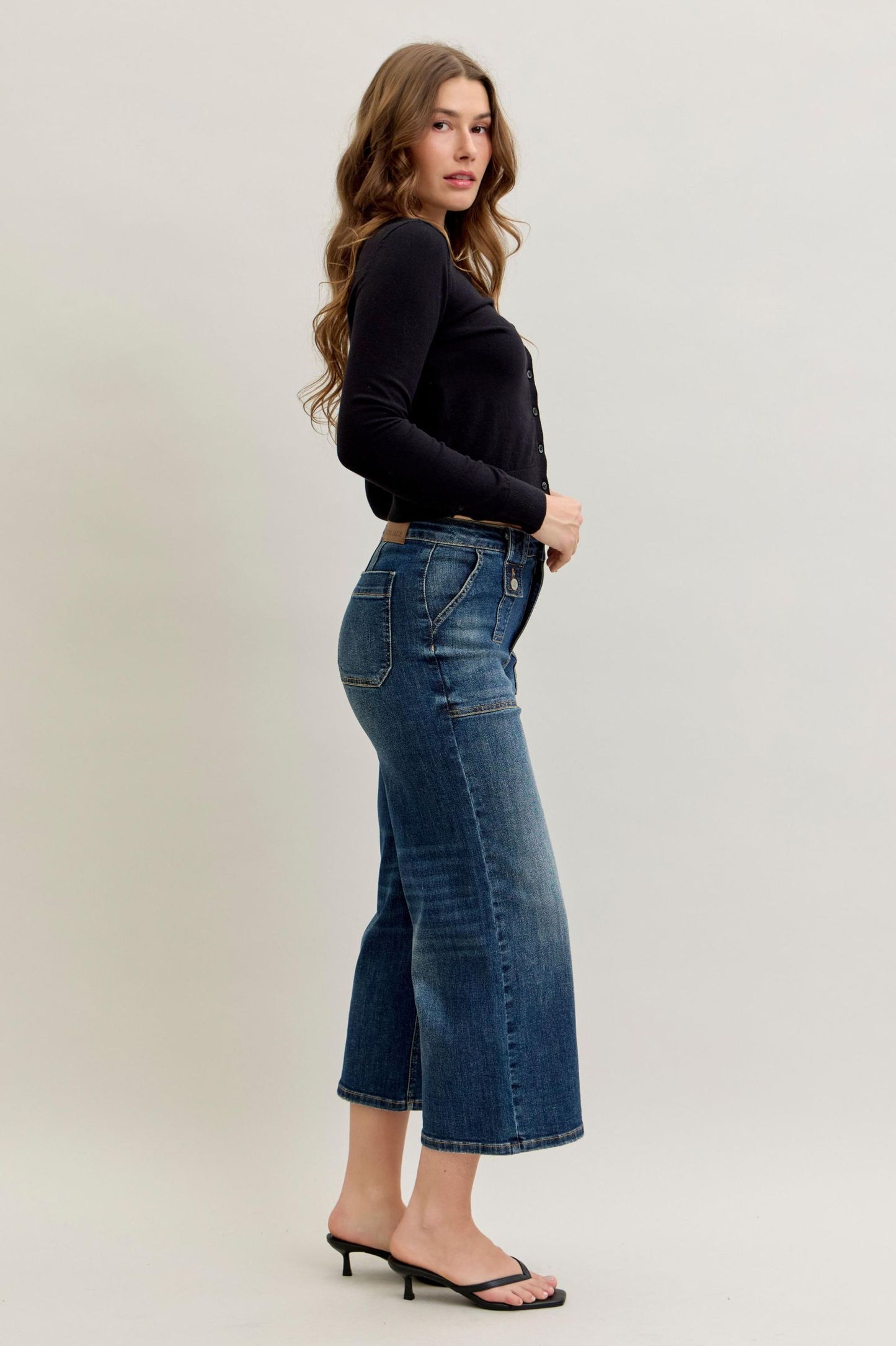 Wide Crop Utility & Patch Pocket Judy Blue