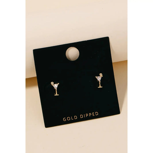 Martini Glass Stud Earrings