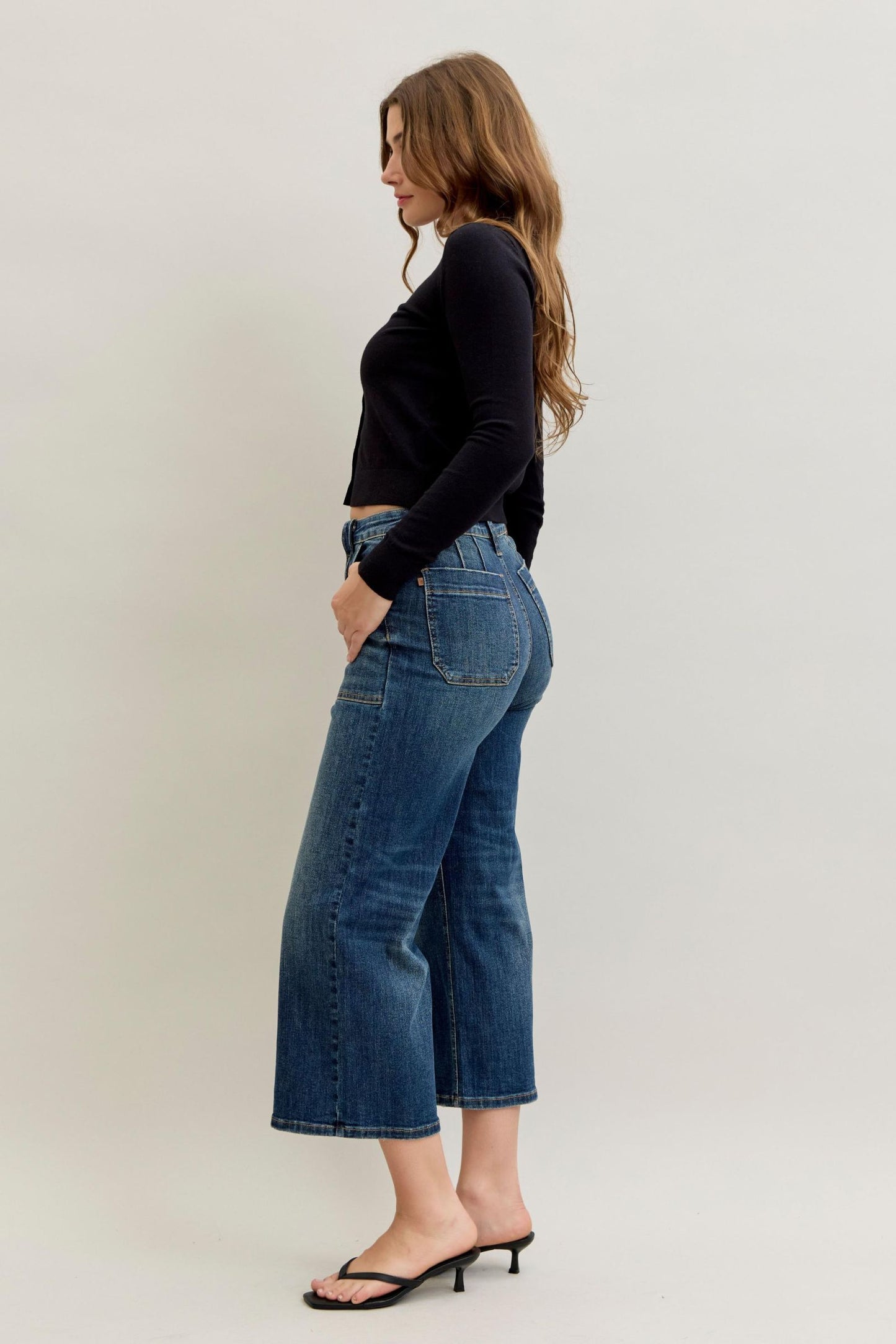 Wide Crop Utility & Patch Pocket Judy Blue
