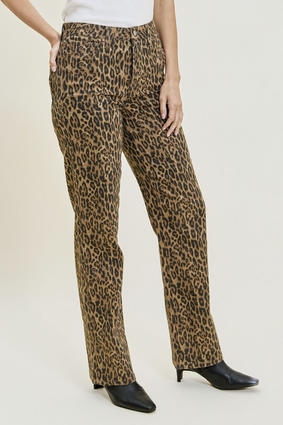 Leopard Tummy Control Classic Straight Judy Blue