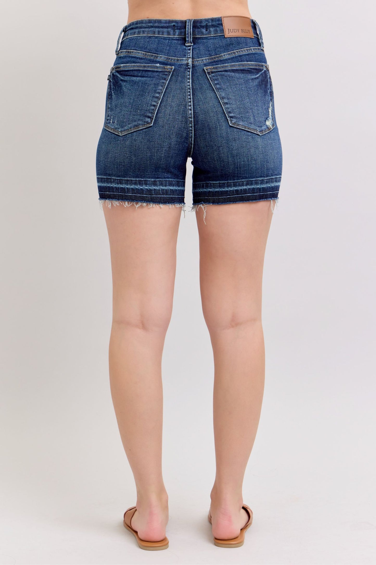 Tummy Control Destroy Release Hem Judy Blue Shorts