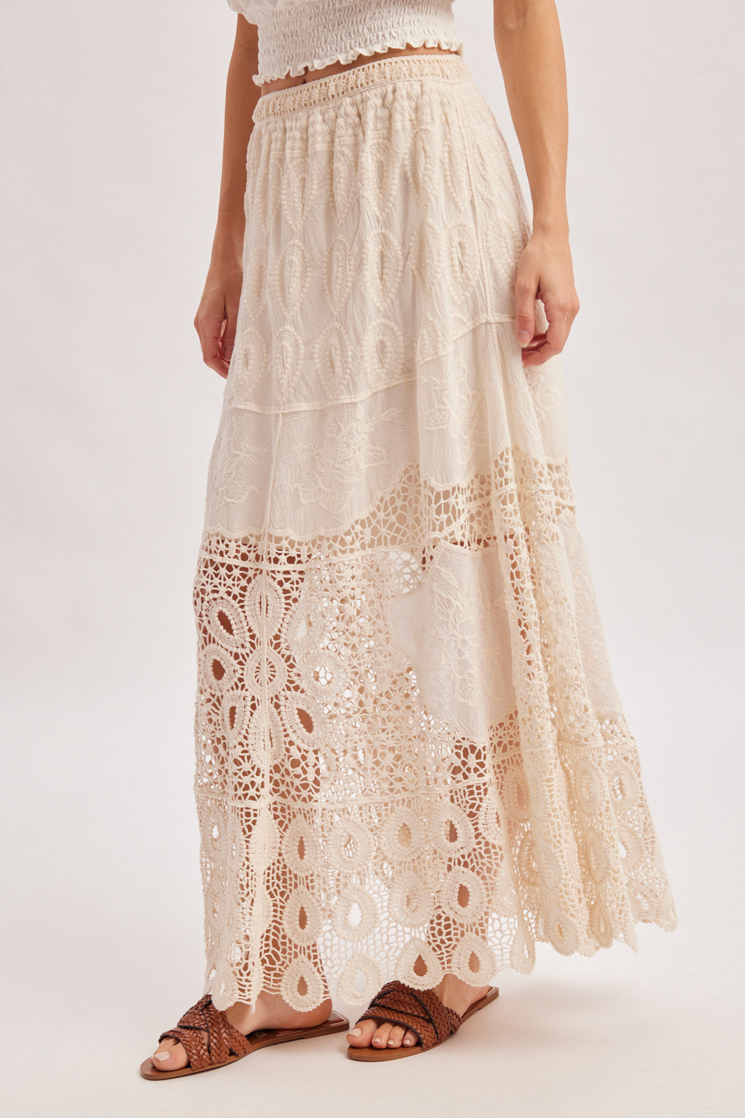Boho Crochet Maxi Skirt With Lining 🤍