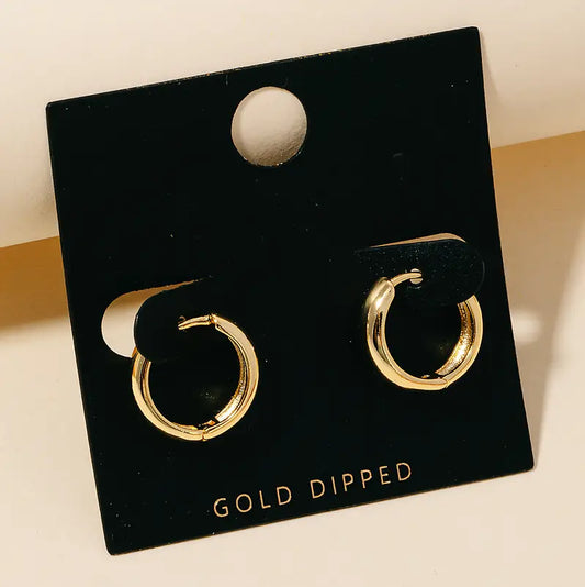 Gold Dipped Mini Hoop Huggie Earrings