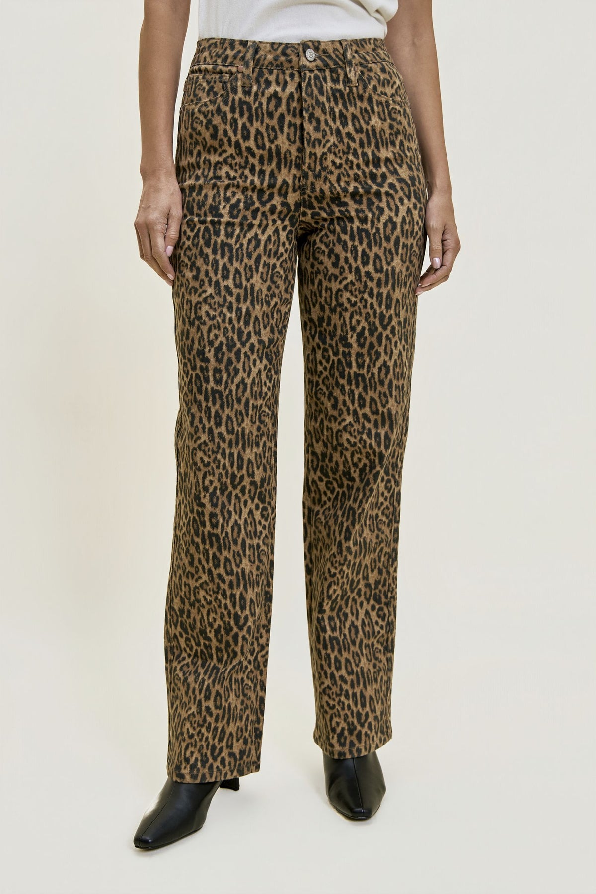 Leopard Tummy Control Classic Straight Judy Blue