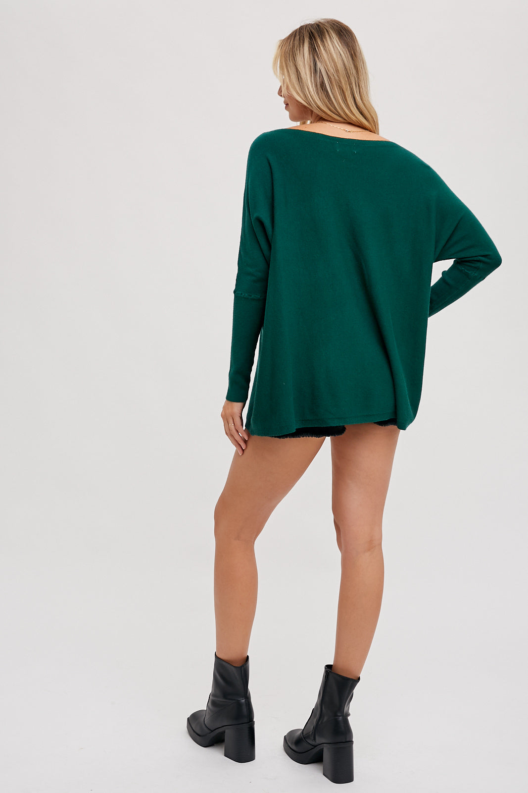 Flowy Boatneck Dolman Tunic 💚