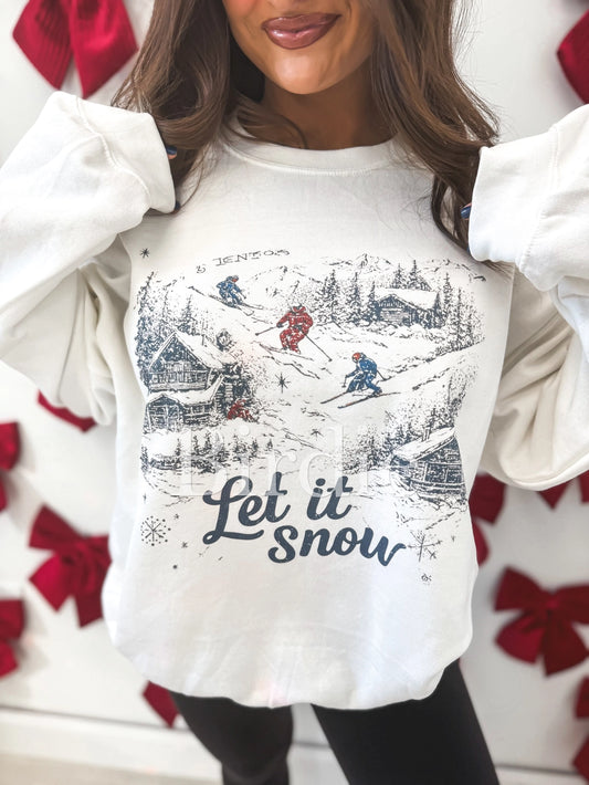 Let It Snow Graphic Crewneck On White 🤍