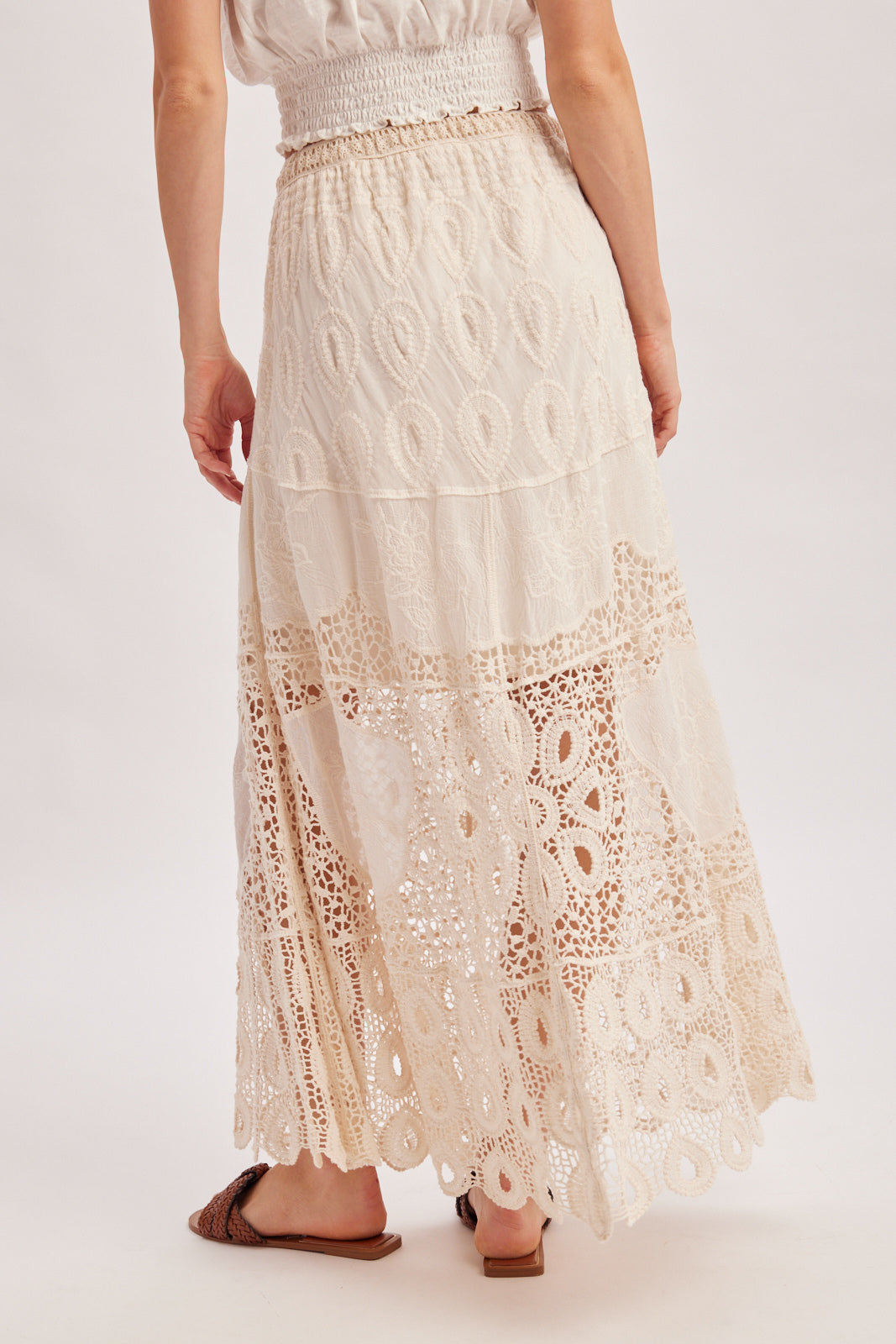 Boho Crochet Maxi Skirt With Lining 🤍