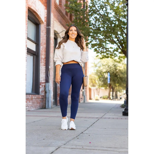 Navy Full-Length with Pocket Leggings