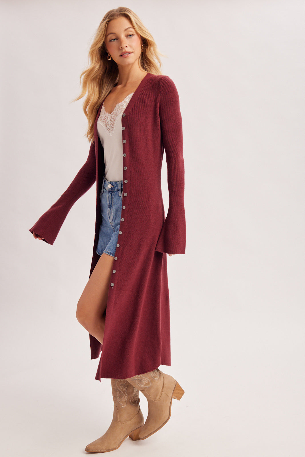 Signature Cardigan Dress ✨(Wine)